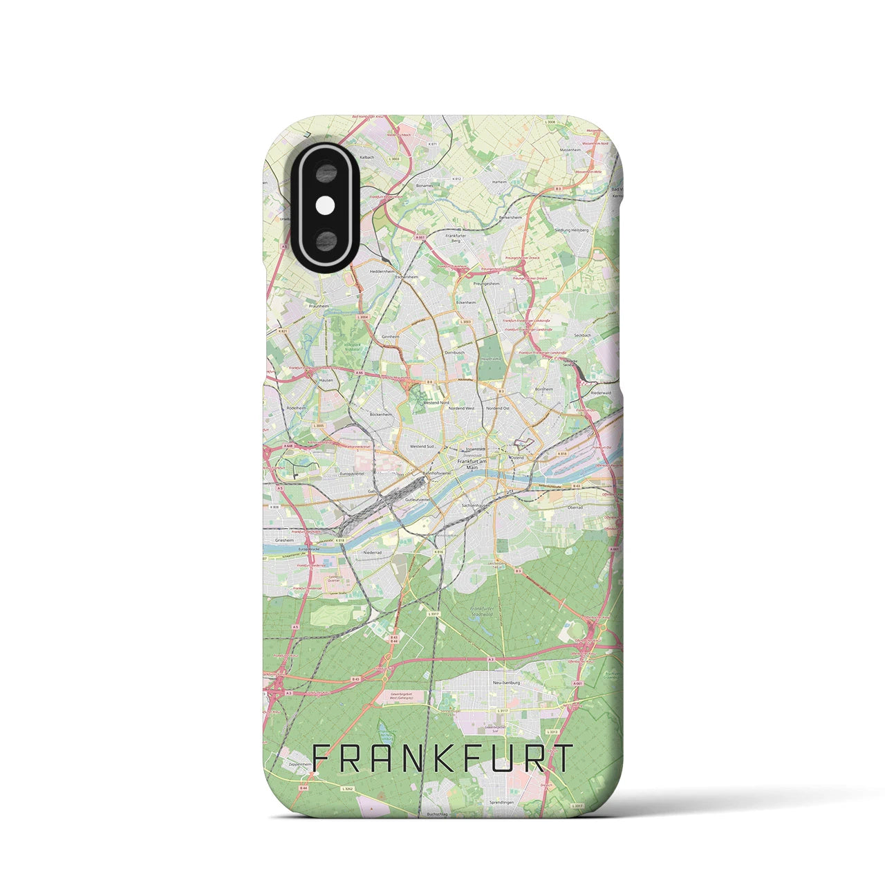 【フランクフルト】地図柄iPhoneケース（バックカバータイプ・ナチュラル）iPhone XS / X 用