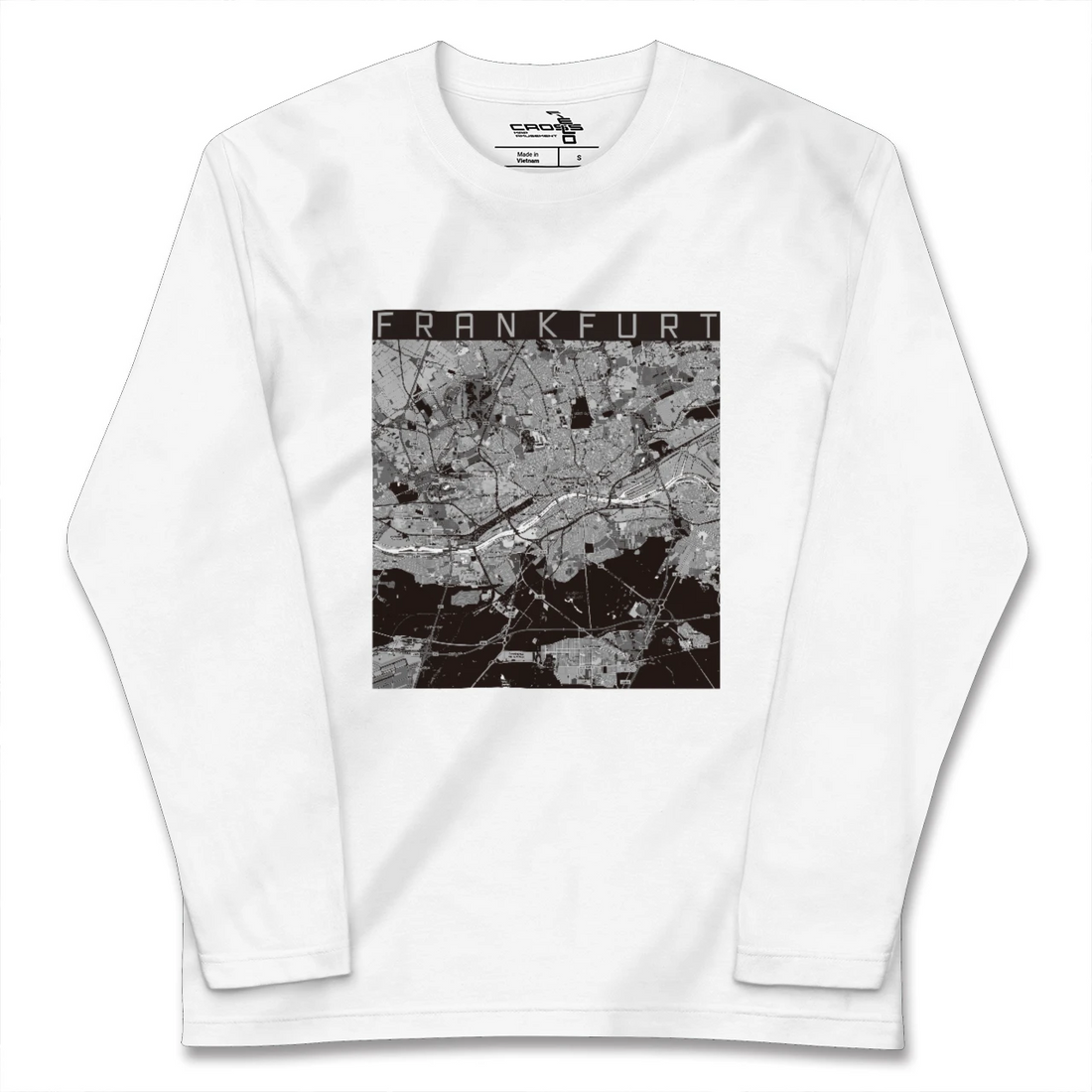 【フランクフルト(ドイツ)】地図柄ロングスリーブTシャツ