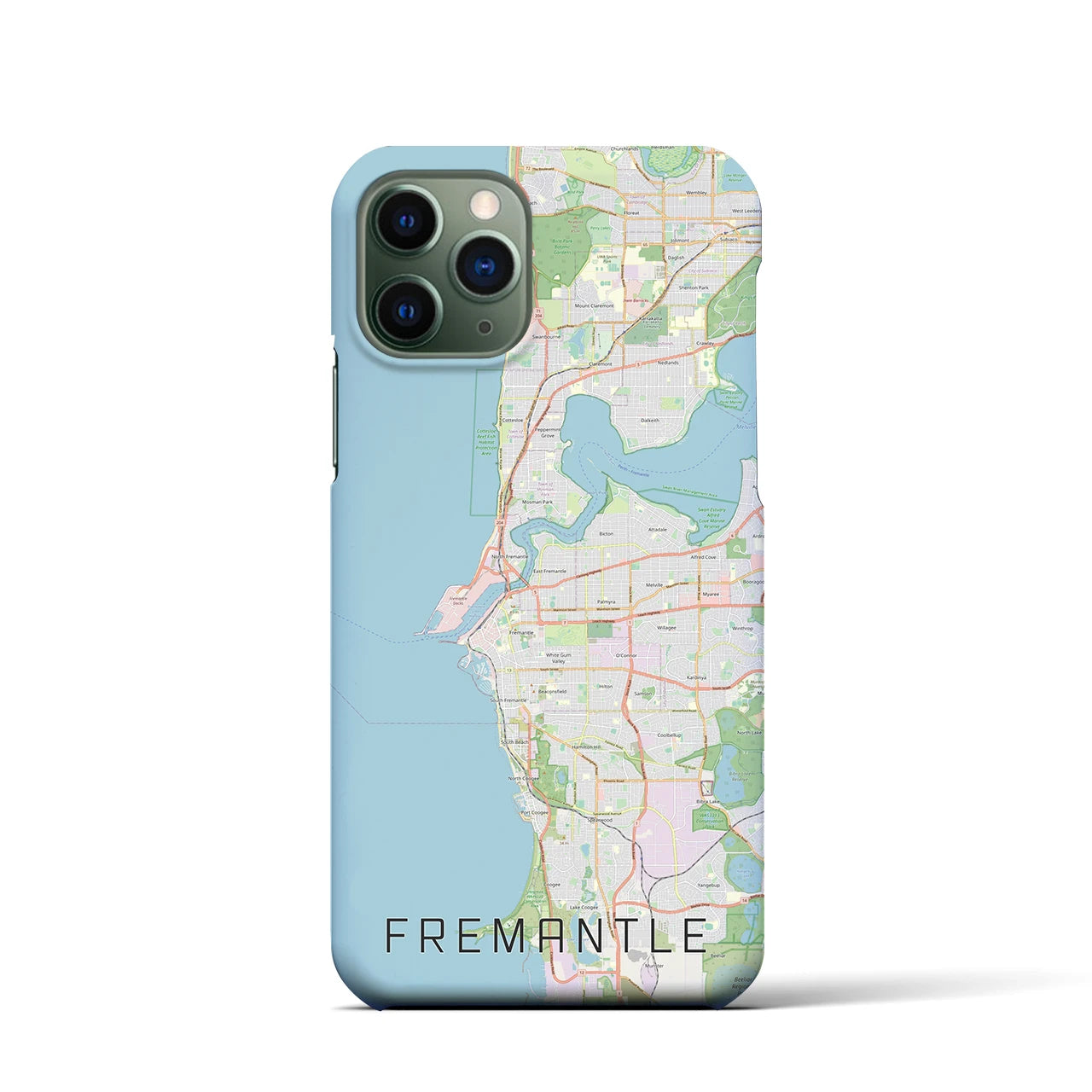 【フリーマントル】地図柄iPhoneケース（バックカバータイプ・ナチュラル）iPhone 11 Pro 用