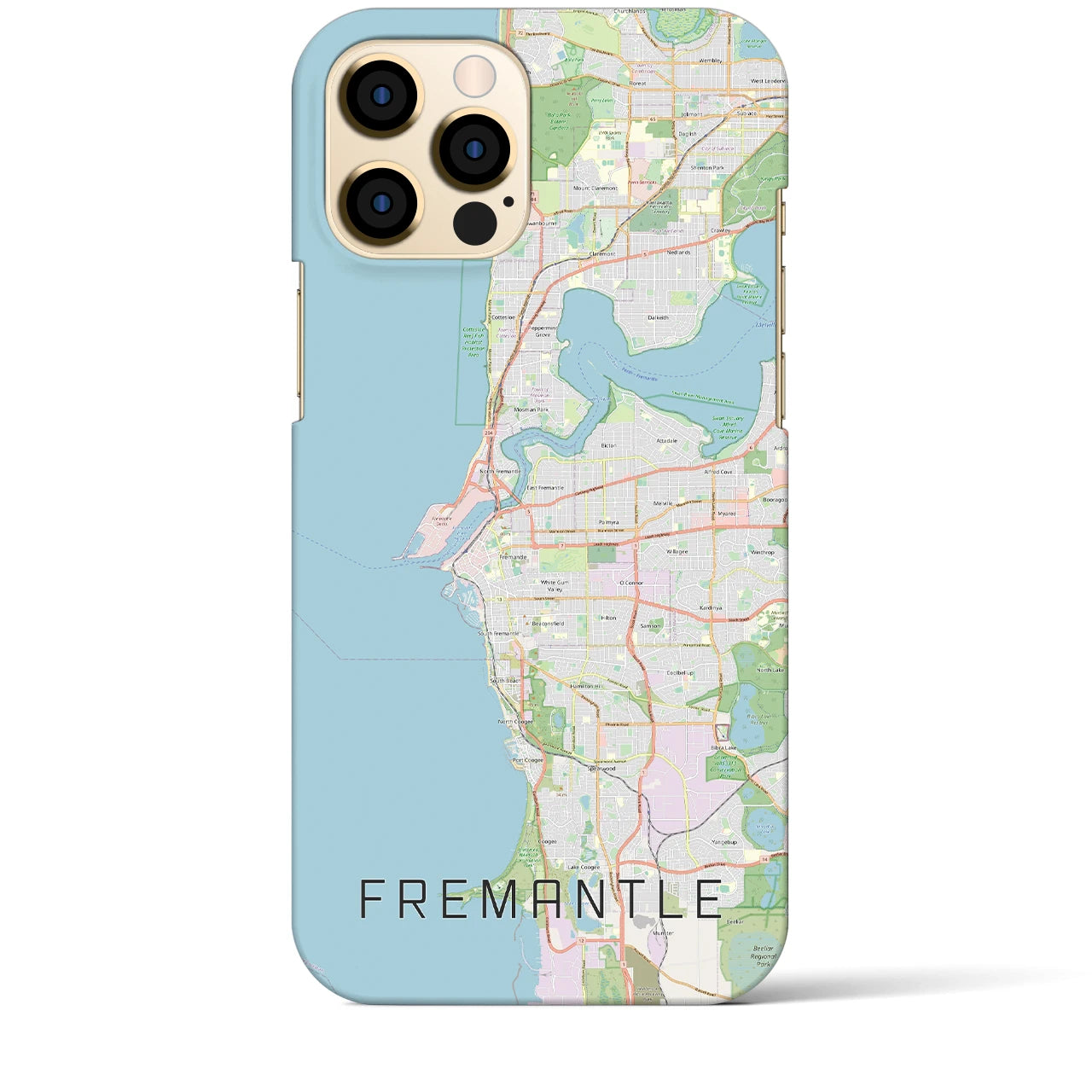 【フリーマントル】地図柄iPhoneケース（バックカバータイプ・ナチュラル）iPhone 12 Pro Max 用