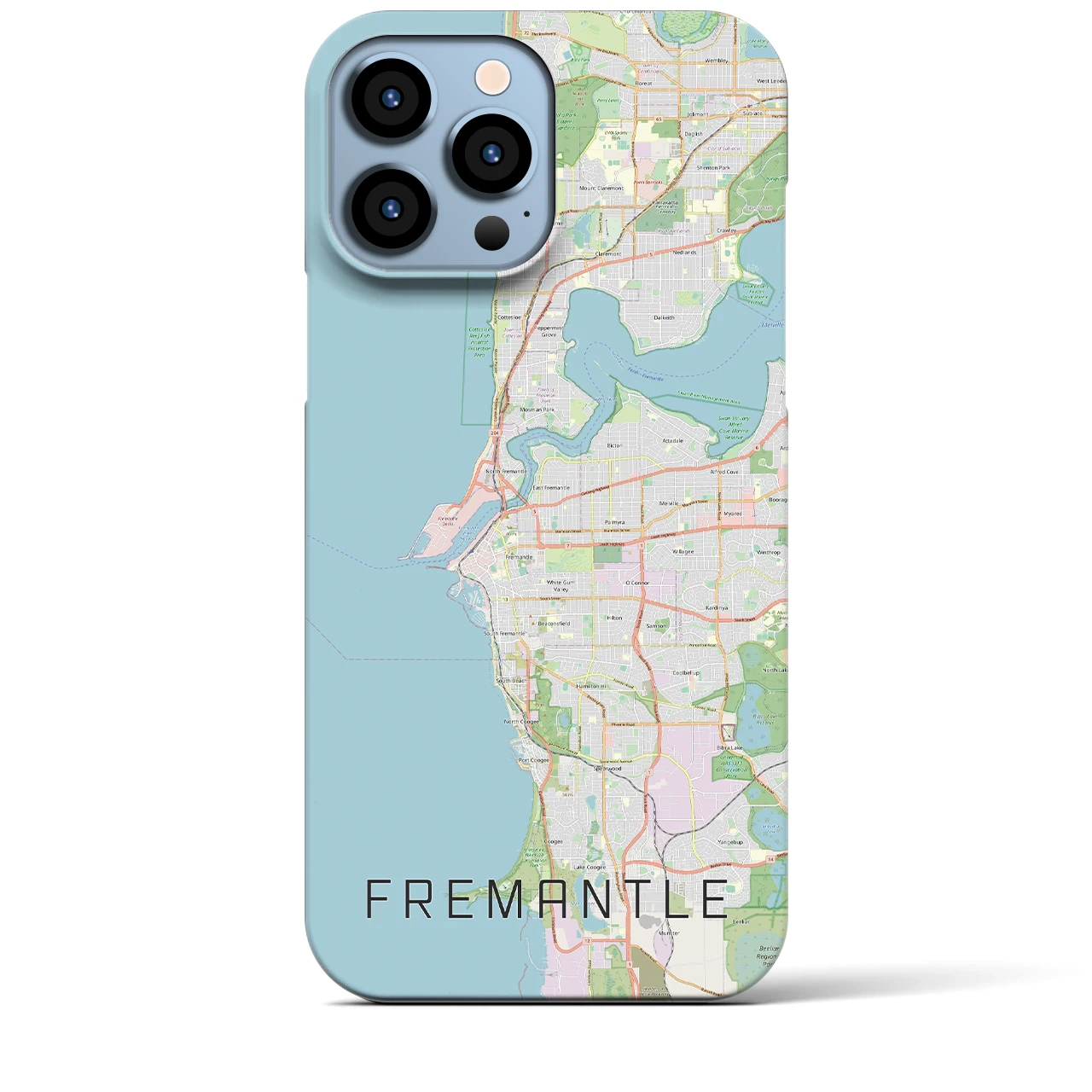【フリーマントル】地図柄iPhoneケース（バックカバータイプ・ナチュラル）iPhone 13 Pro Max 用