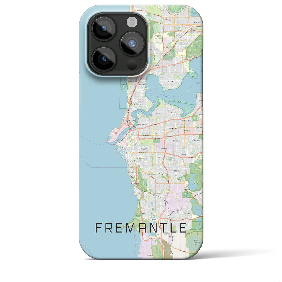 【フリーマントル】地図柄iPhoneケース（バックカバータイプ・ナチュラル）iPhone 15 Pro Max 用