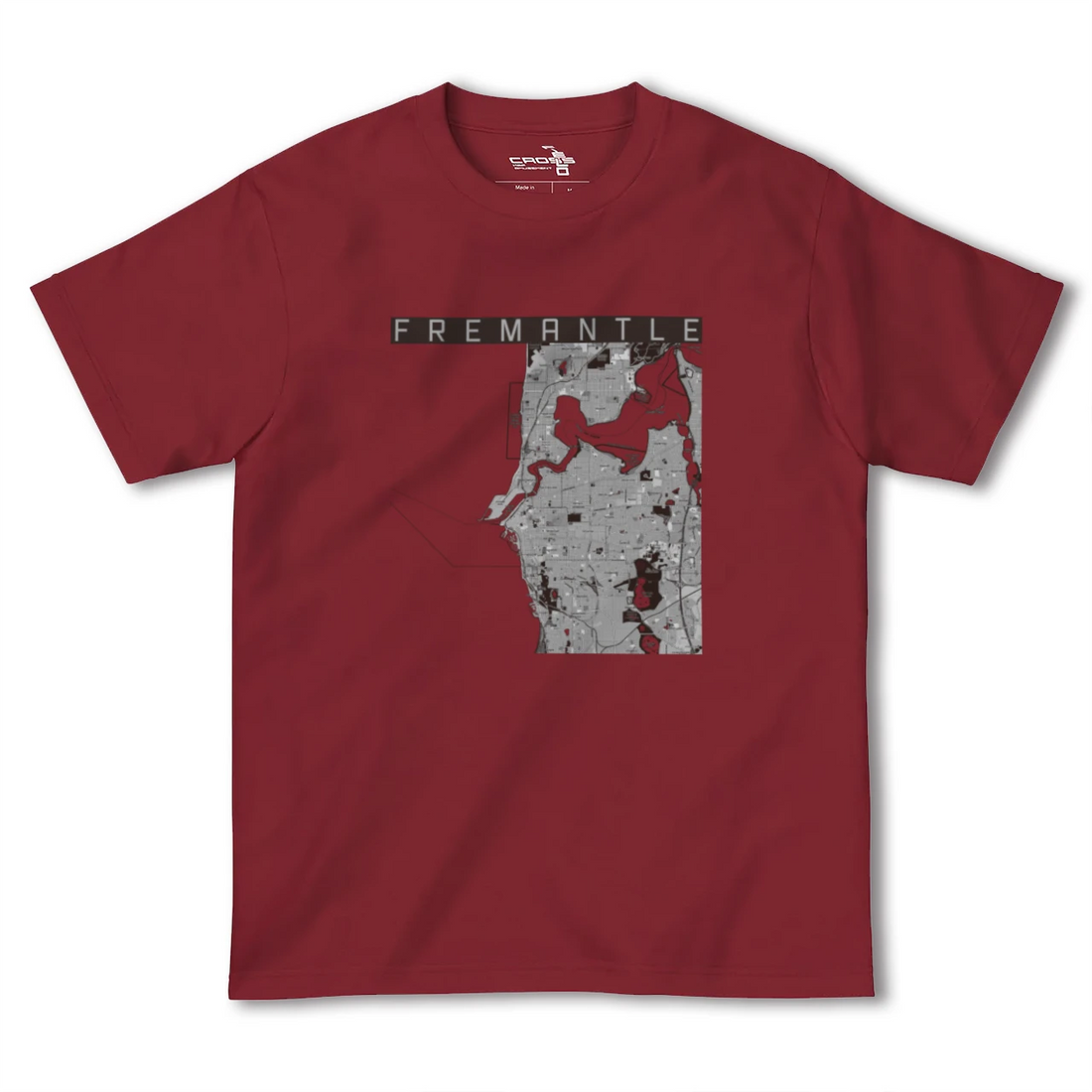 【フリーマントル(オーストラリア)】地図柄ヘビーウェイトTシャツ