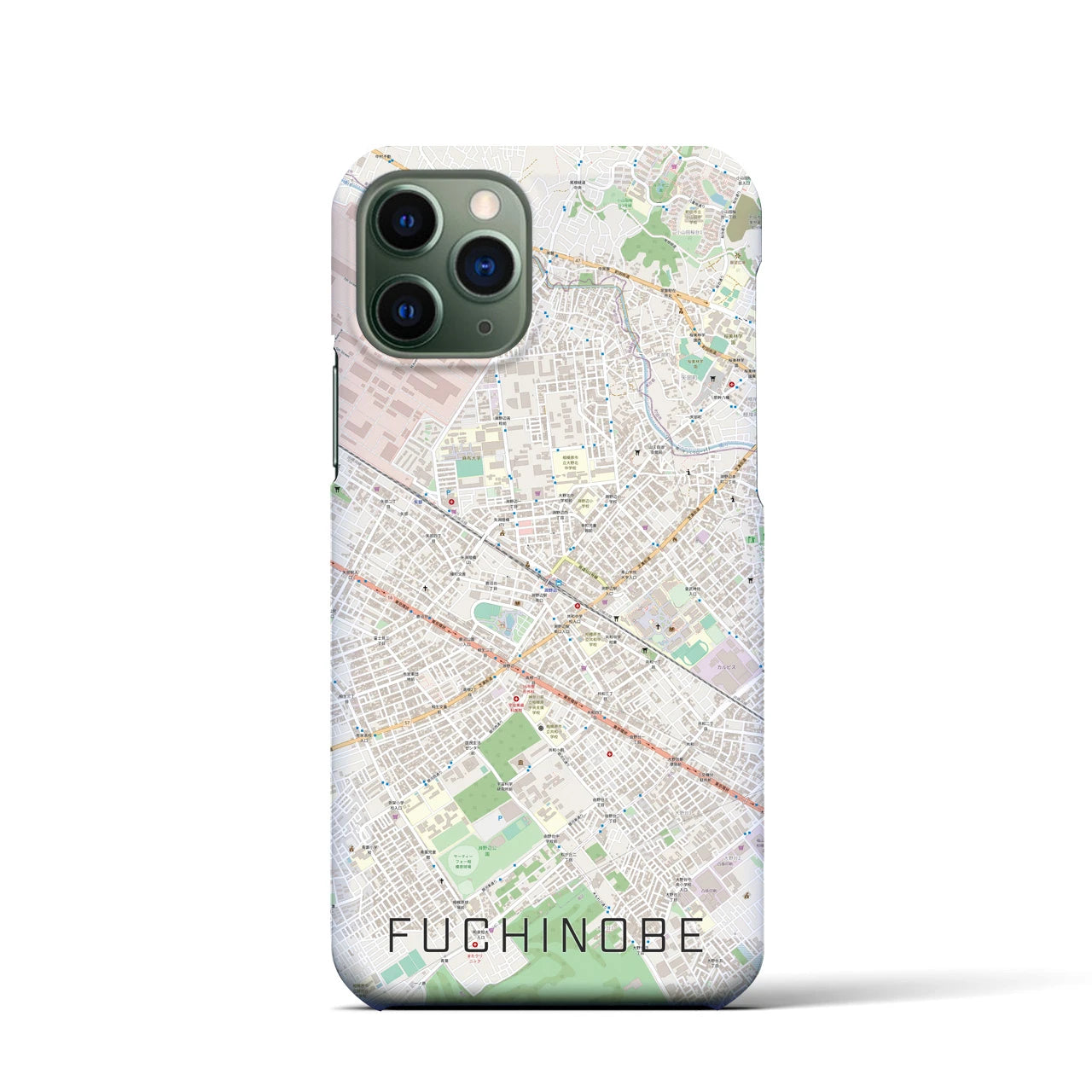 【淵野辺】地図柄iPhoneケース（バックカバータイプ・ナチュラル）iPhone 11 Pro 用