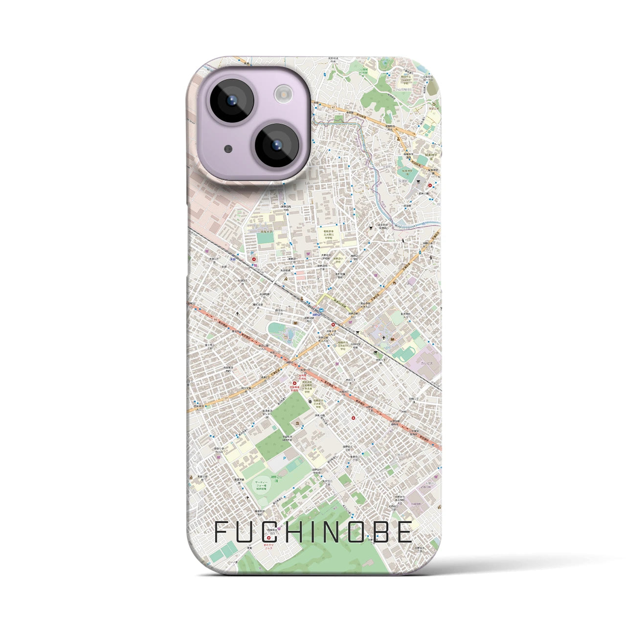 【淵野辺】地図柄iPhoneケース（バックカバータイプ・ナチュラル）iPhone 14 用
