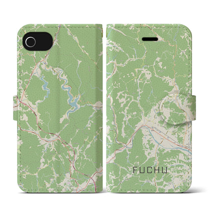 【府中（広島県）】地図柄iPhoneケース（手帳タイプ）ナチュラル・iPhone SE（第3 / 第2世代） / 8 / 7 / 6s / 6 用