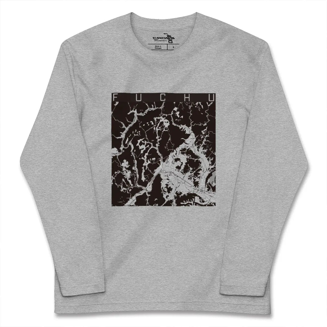 【府中(広島県)(広島県)】地図柄ロングスリーブTシャツ