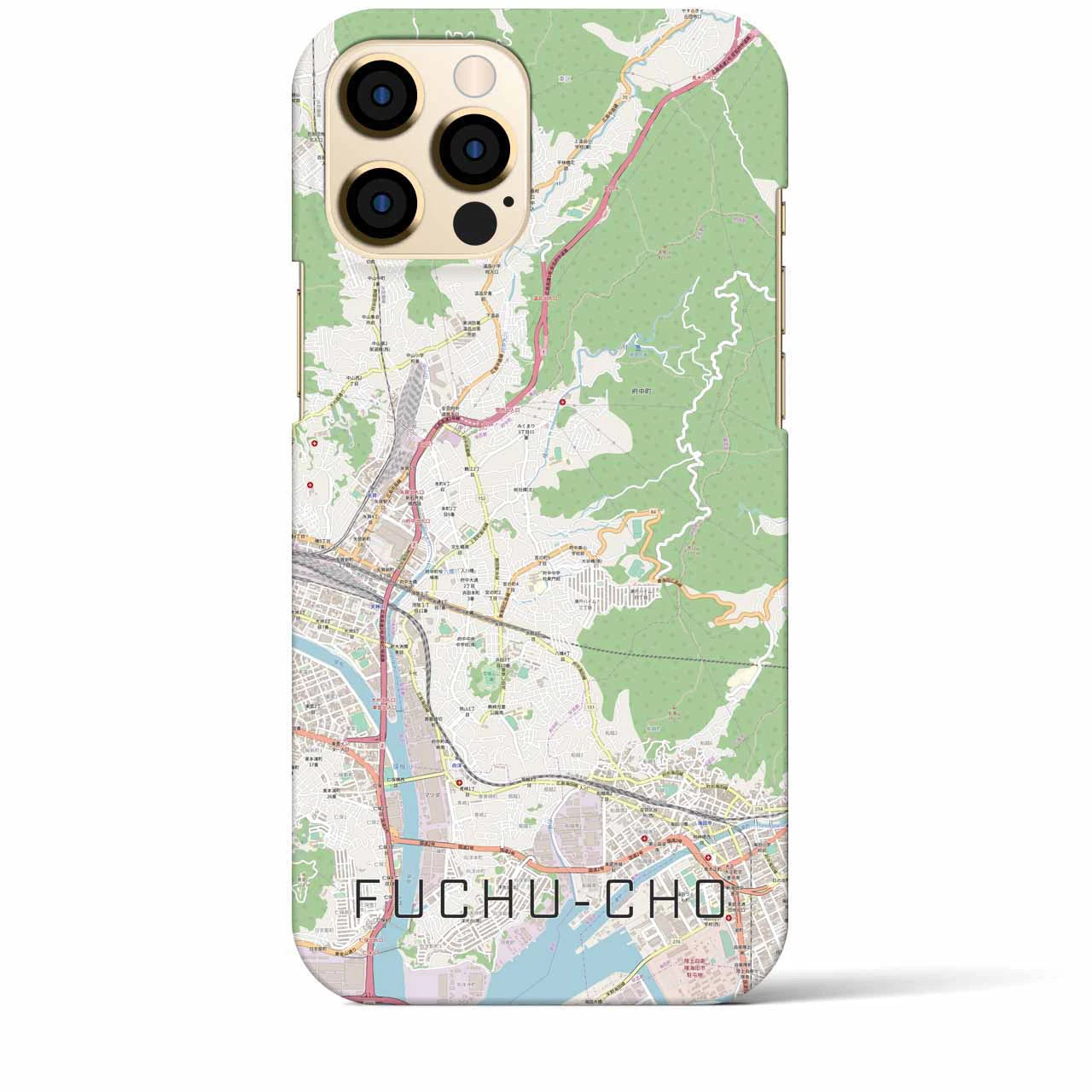 【府中町】地図柄iPhoneケース（バックカバータイプ・ナチュラル）iPhone 12 Pro Max 用