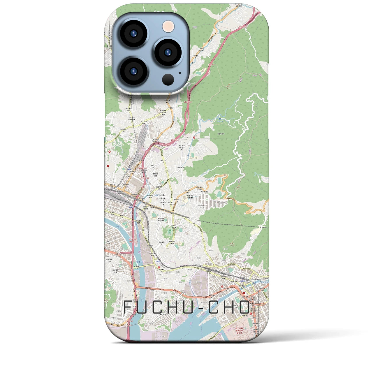 【府中町】地図柄iPhoneケース（バックカバータイプ・ナチュラル）iPhone 13 Pro Max 用