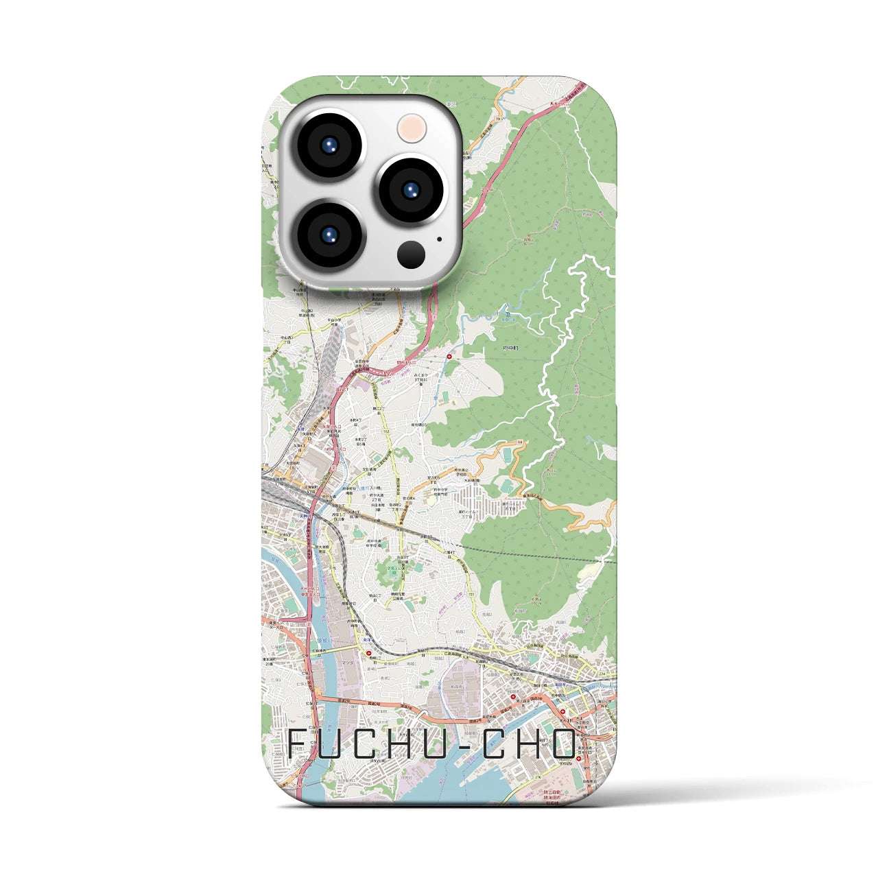 【府中町】地図柄iPhoneケース（バックカバータイプ・ナチュラル）iPhone 13 Pro 用