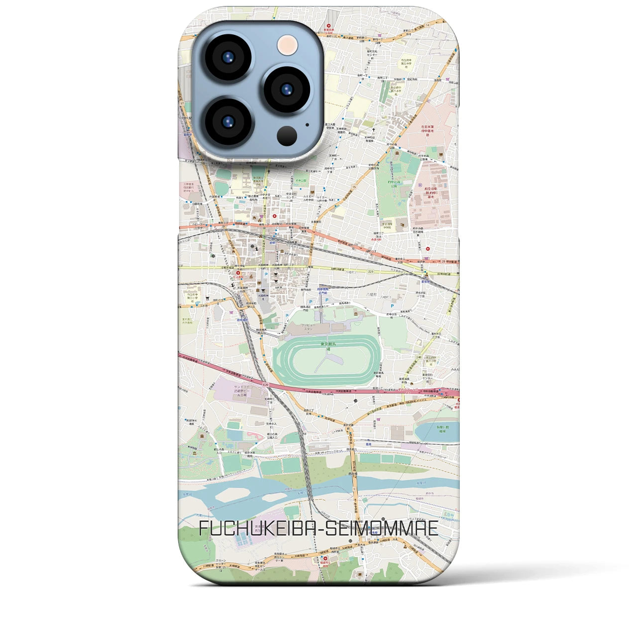 【府中競馬正門前】地図柄iPhoneケース（バックカバータイプ・ナチュラル）iPhone 13 Pro Max 用