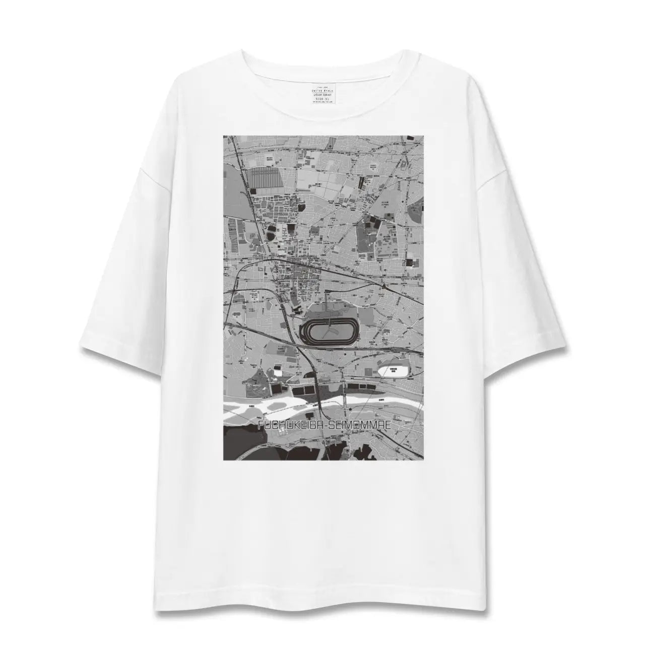 【府中競馬正門前（東京都）】地図柄ビッグシルエットTシャツ
