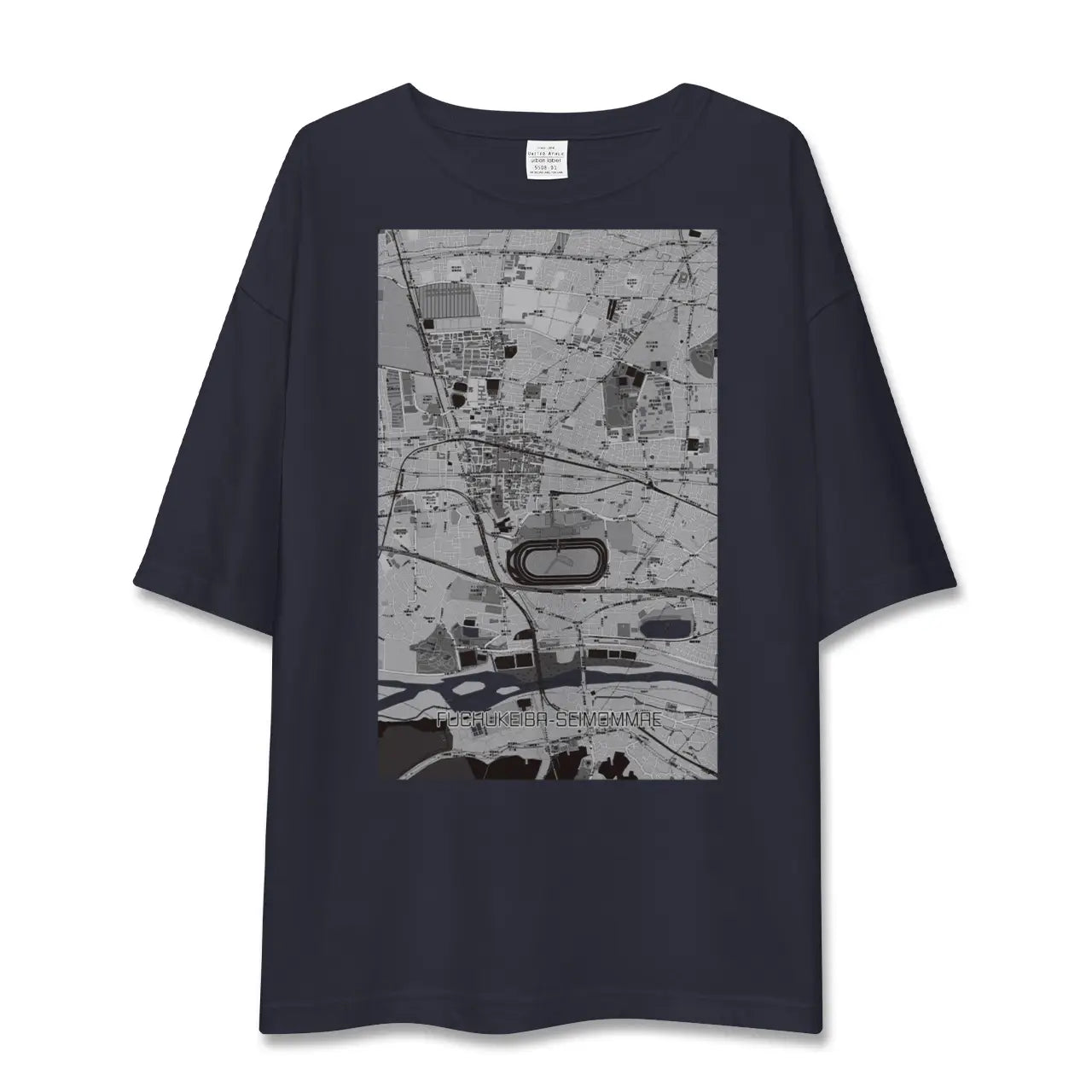【府中競馬正門前（東京都）】地図柄ビッグシルエットTシャツ