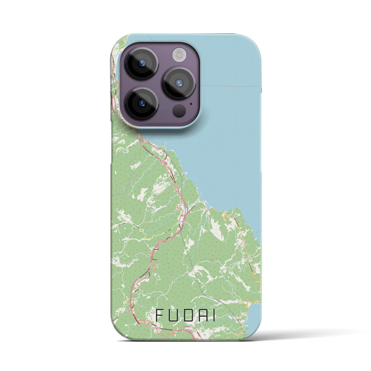 【普代】地図柄iPhoneケース（バックカバータイプ・ナチュラル）iPhone 14 Pro 用