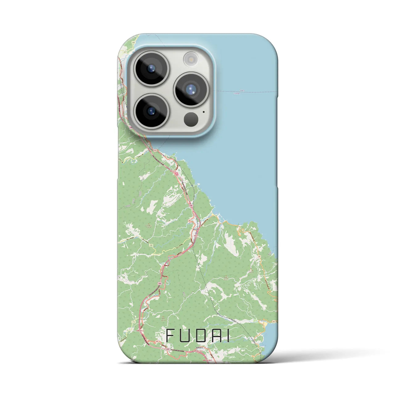 【普代】地図柄iPhoneケース（バックカバータイプ・ナチュラル）iPhone 15 Pro 用