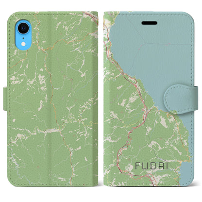 【普代（岩手県）】地図柄iPhoneケース（手帳タイプ）ナチュラル・iPhone XR 用