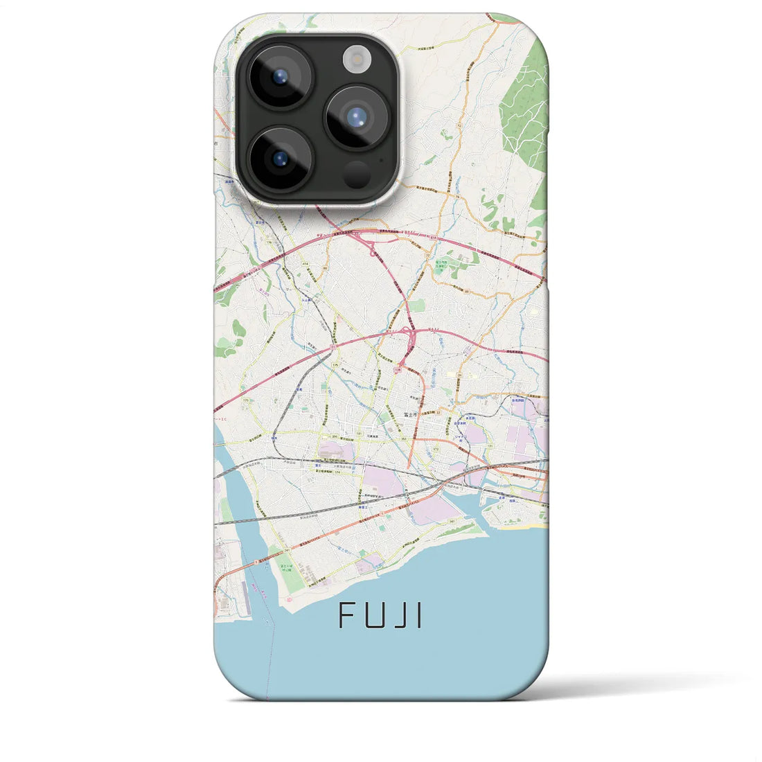 【富士】地図柄iPhoneケース（バックカバータイプ・ナチュラル）iPhone 15 Pro Max 用
