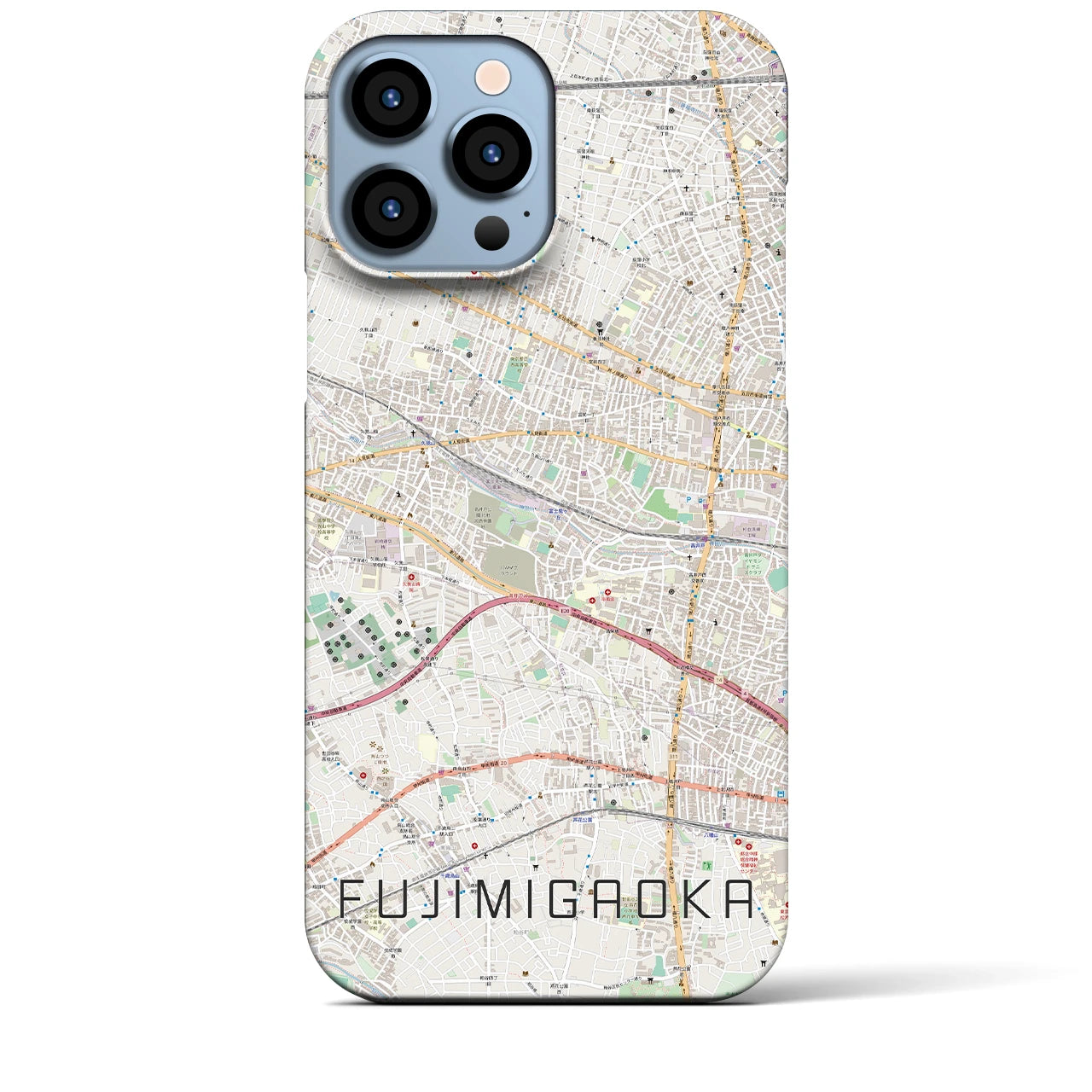 【富士見ヶ丘】地図柄iPhoneケース（バックカバータイプ・ナチュラル）iPhone 13 Pro Max 用