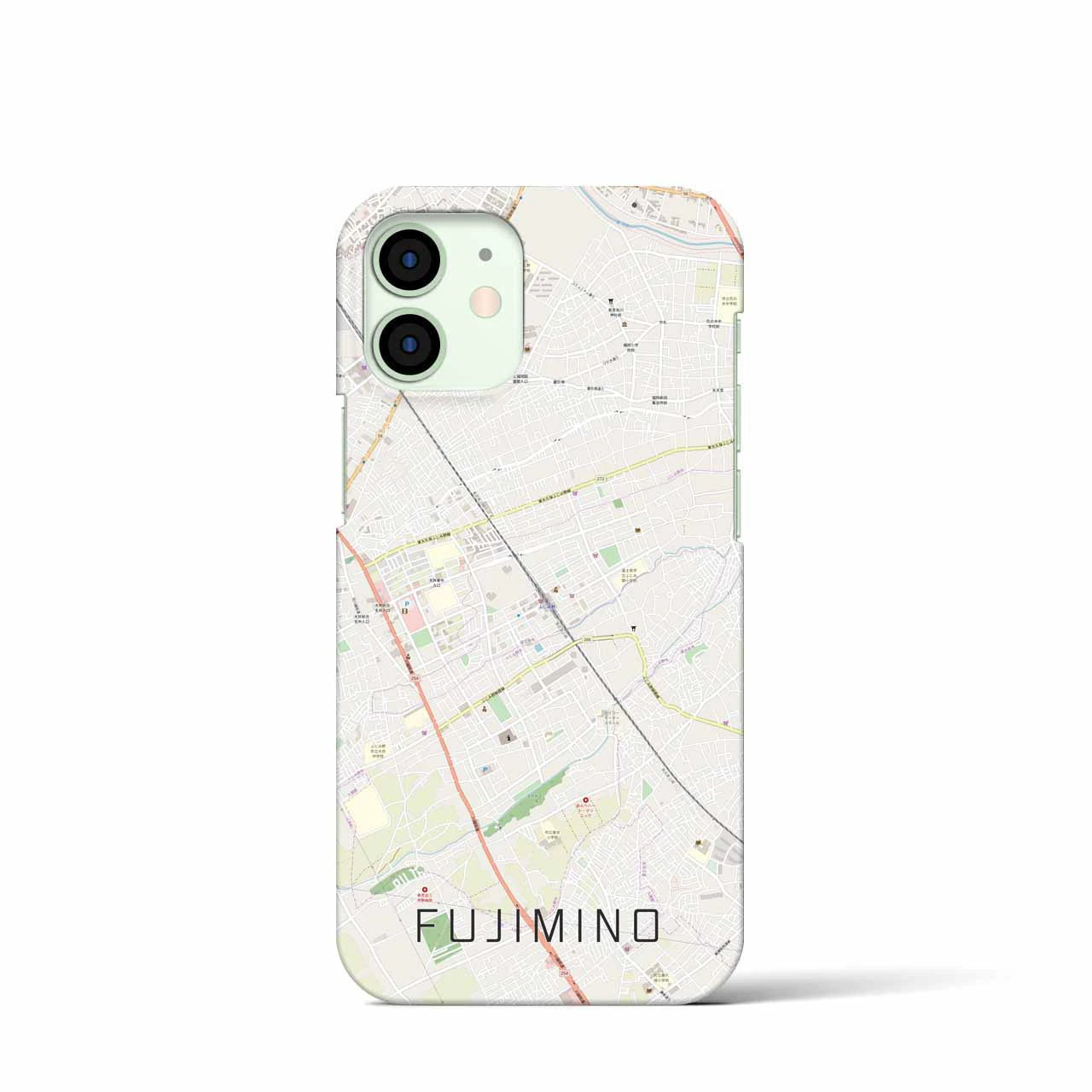 【ふじみ野】地図柄iPhoneケース（バックカバータイプ・ナチュラル）iPhone 12 mini 用