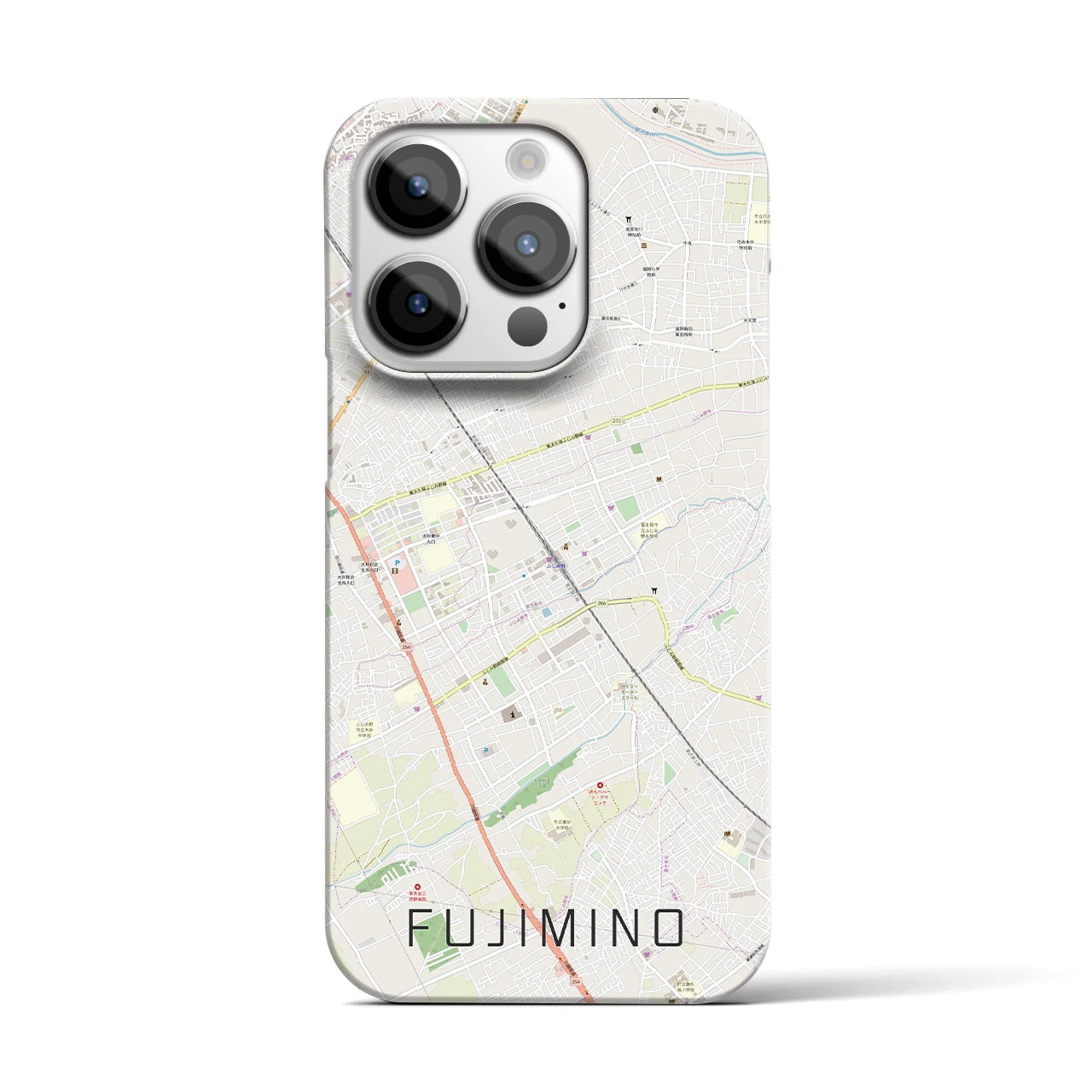 【ふじみ野】地図柄iPhoneケース（バックカバータイプ・ナチュラル）iPhone 14 Pro 用