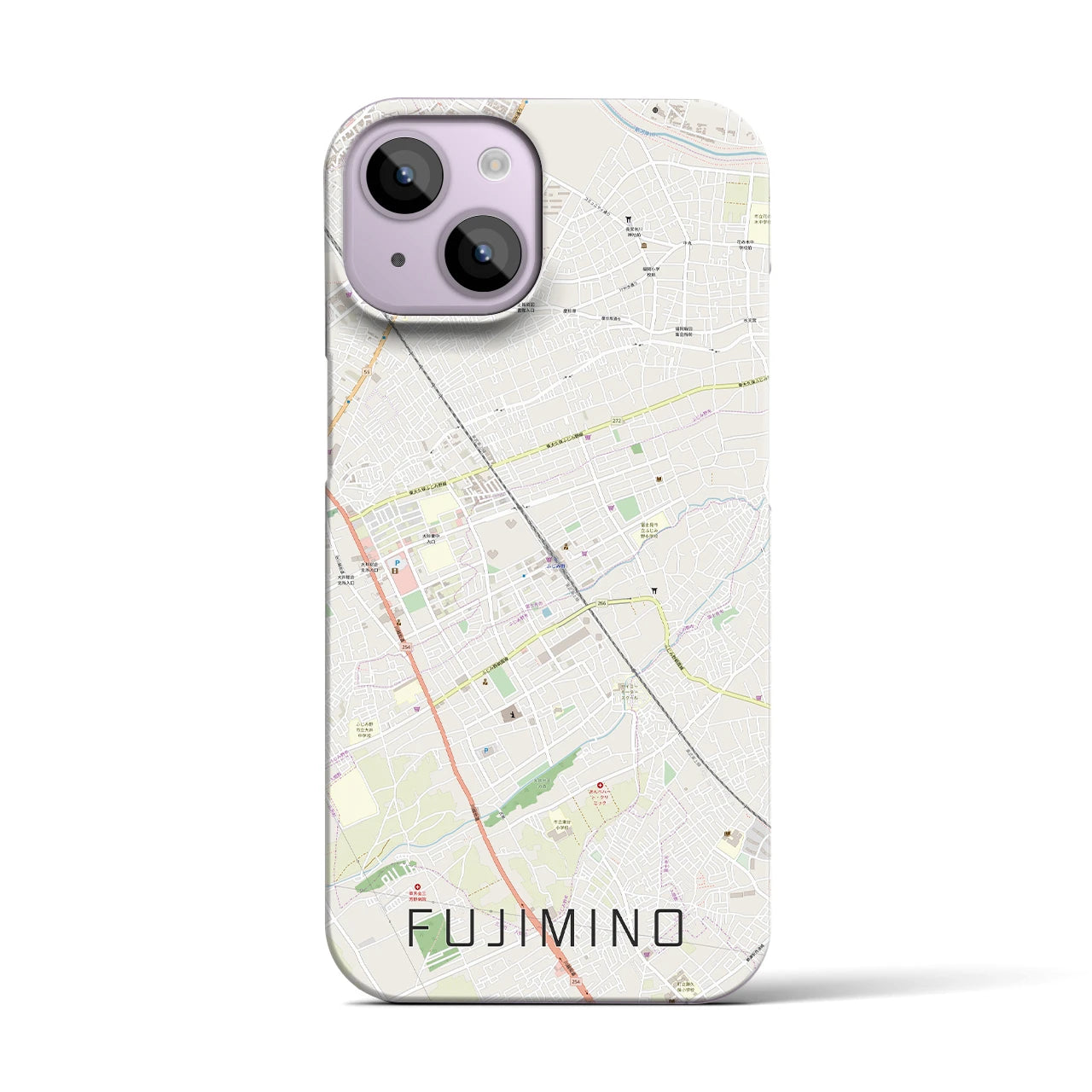 【ふじみ野】地図柄iPhoneケース（バックカバータイプ・ナチュラル）iPhone 14 用