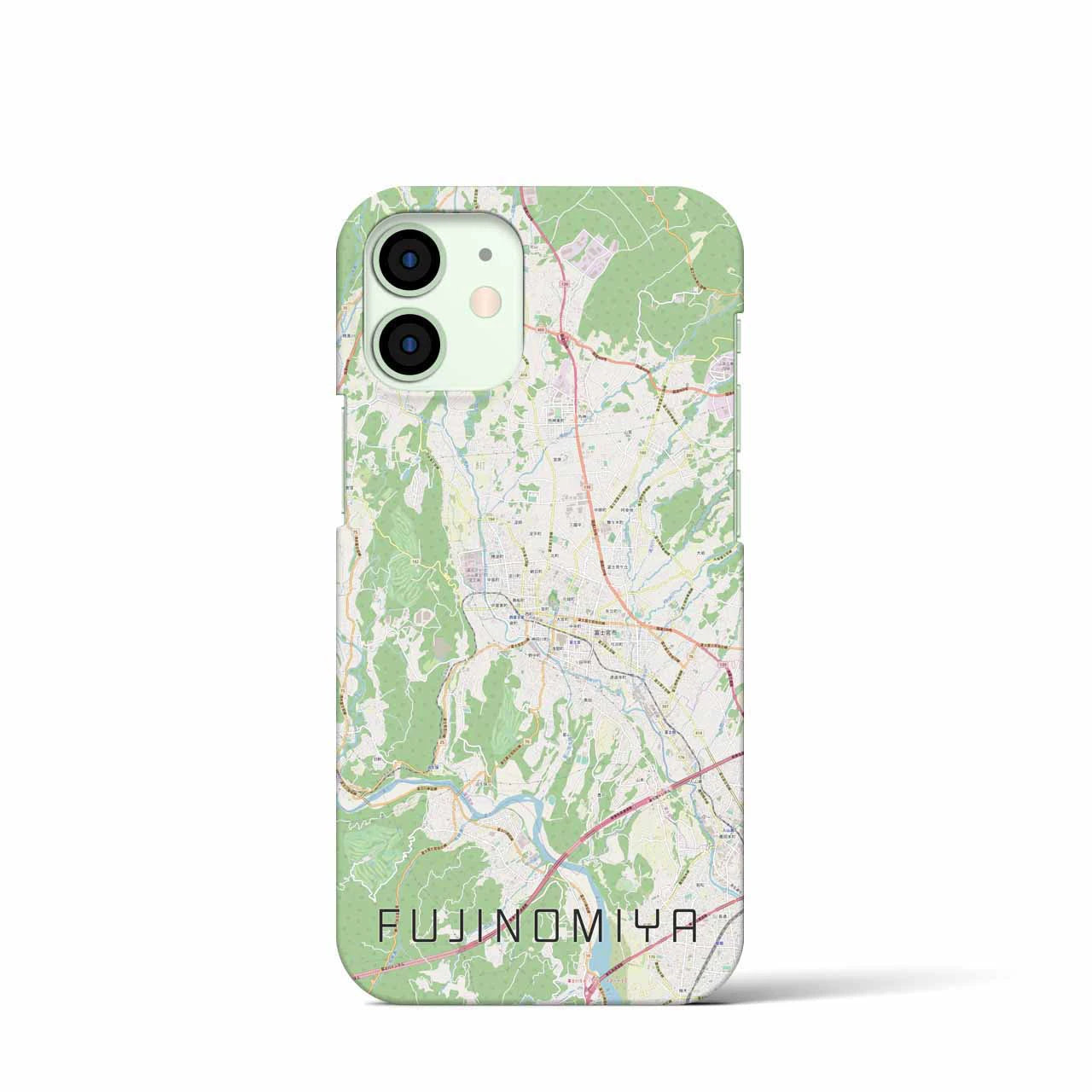 【富士宮】地図柄iPhoneケース（バックカバータイプ・ナチュラル）iPhone 12 mini 用