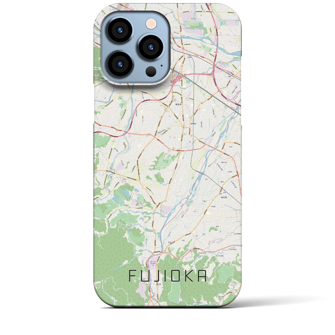 【藤岡】地図柄iPhoneケース（バックカバータイプ・ナチュラル）iPhone 13 Pro Max 用