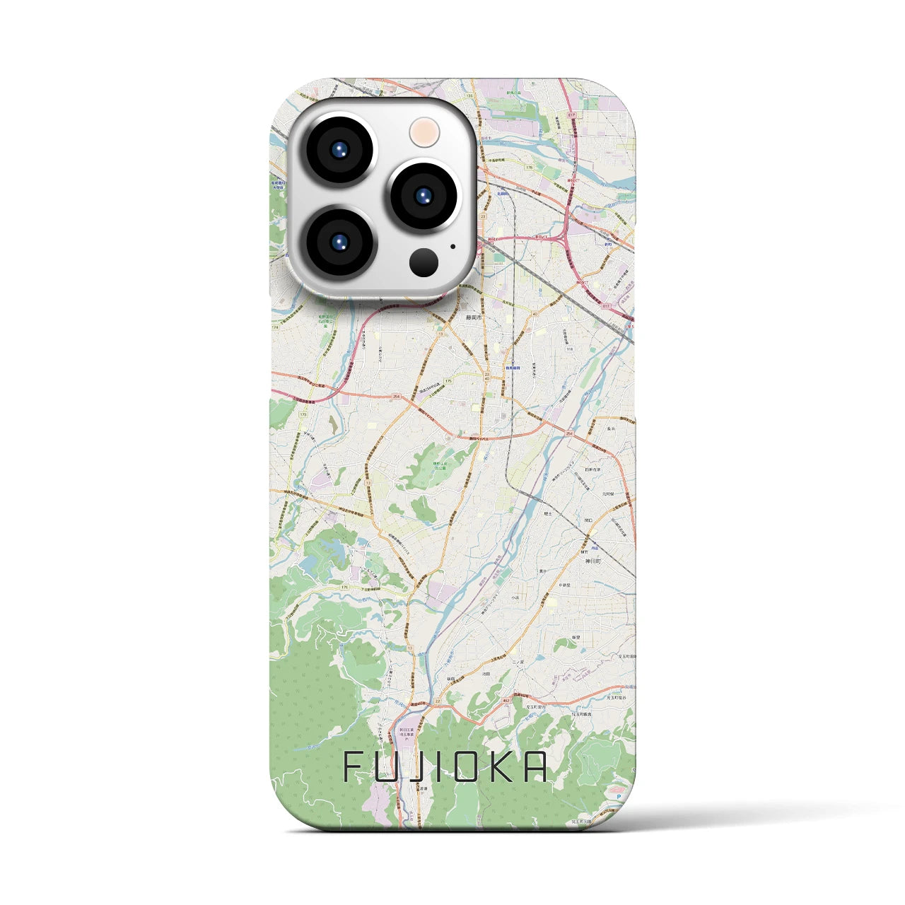 【藤岡】地図柄iPhoneケース（バックカバータイプ・ナチュラル）iPhone 13 Pro 用