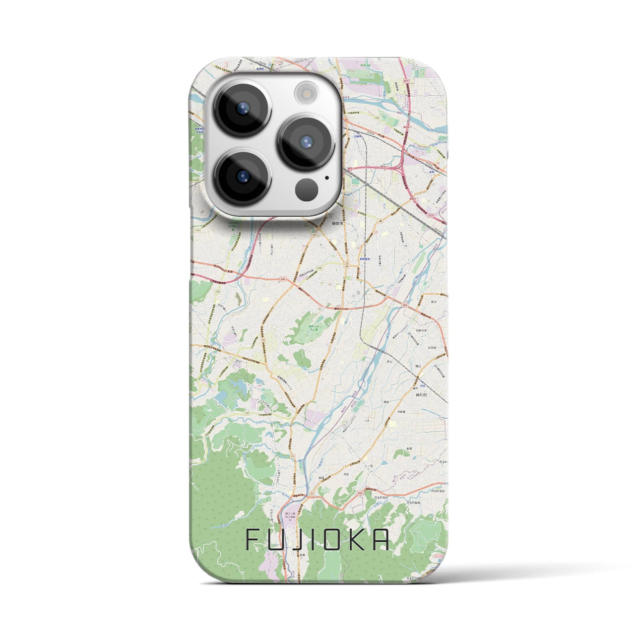 【藤岡】地図柄iPhoneケース（バックカバータイプ・ナチュラル）iPhone 14 Pro 用