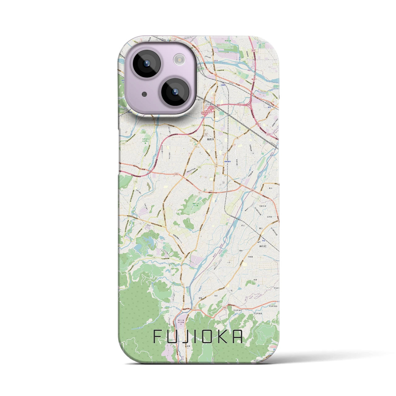 【藤岡】地図柄iPhoneケース（バックカバータイプ・ナチュラル）iPhone 14 用
