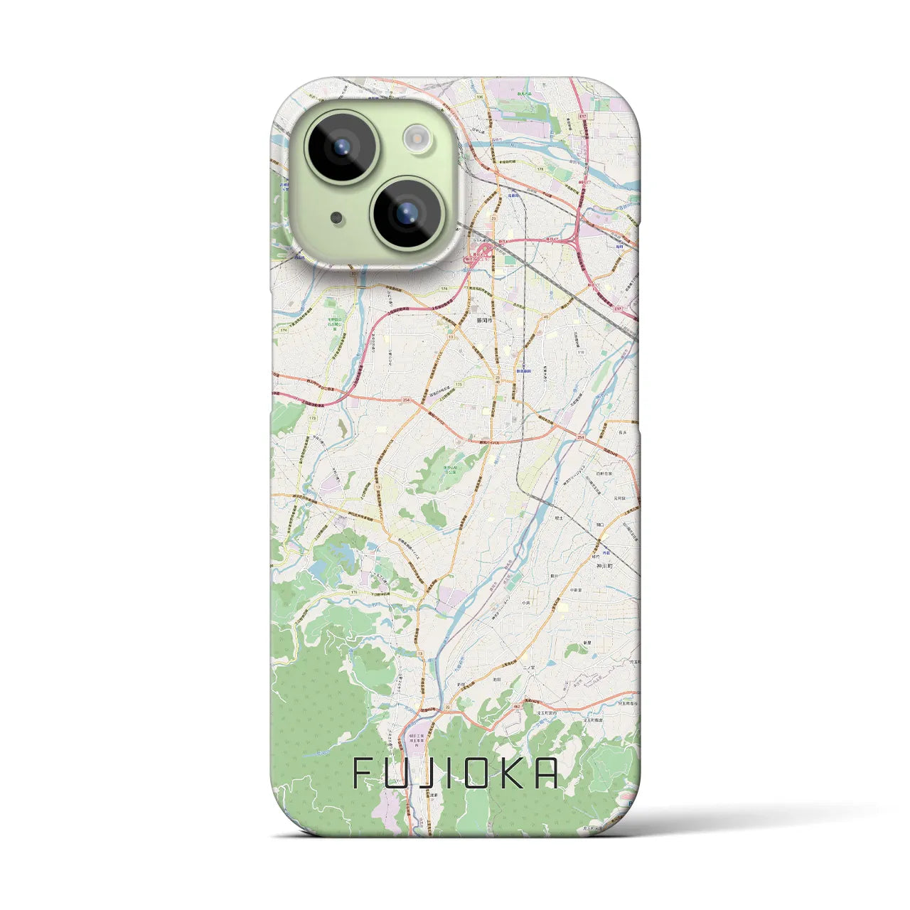 【藤岡】地図柄iPhoneケース（バックカバータイプ・ナチュラル）iPhone 15 用