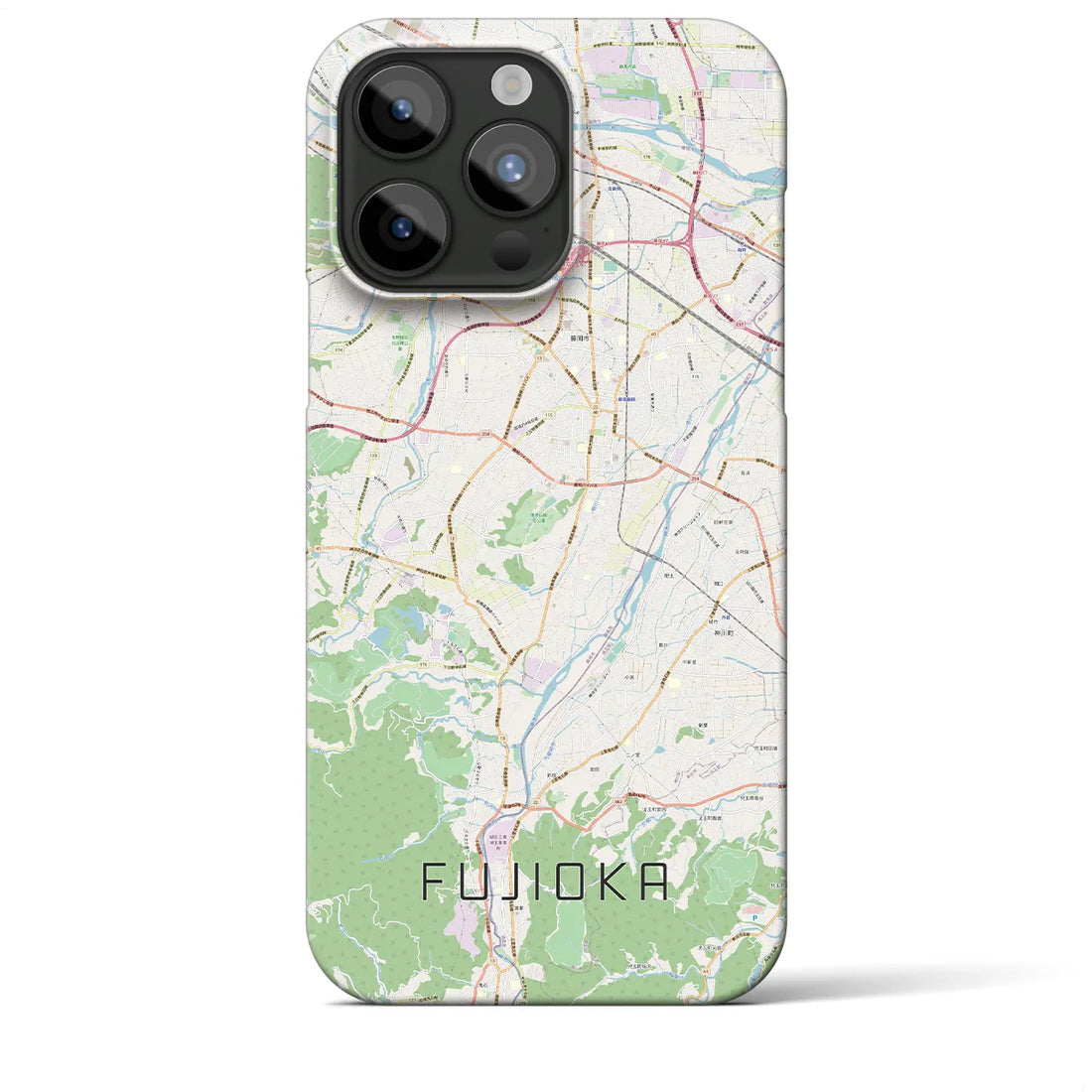 【藤岡】地図柄iPhoneケース（バックカバータイプ・ナチュラル）iPhone 15 Pro Max 用