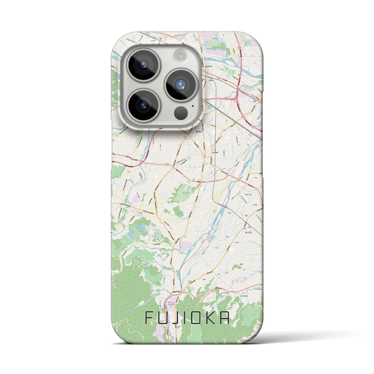 【藤岡】地図柄iPhoneケース（バックカバータイプ・ナチュラル）iPhone 15 Pro 用