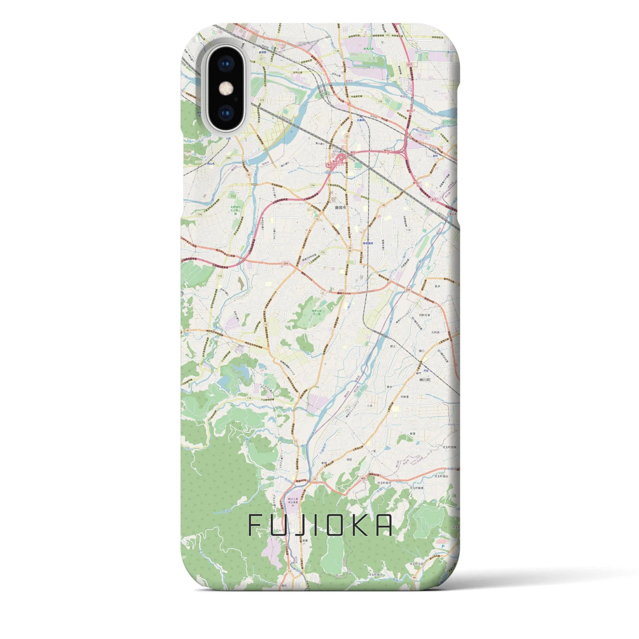 【藤岡】地図柄iPhoneケース（バックカバータイプ・ナチュラル）iPhone XS Max 用