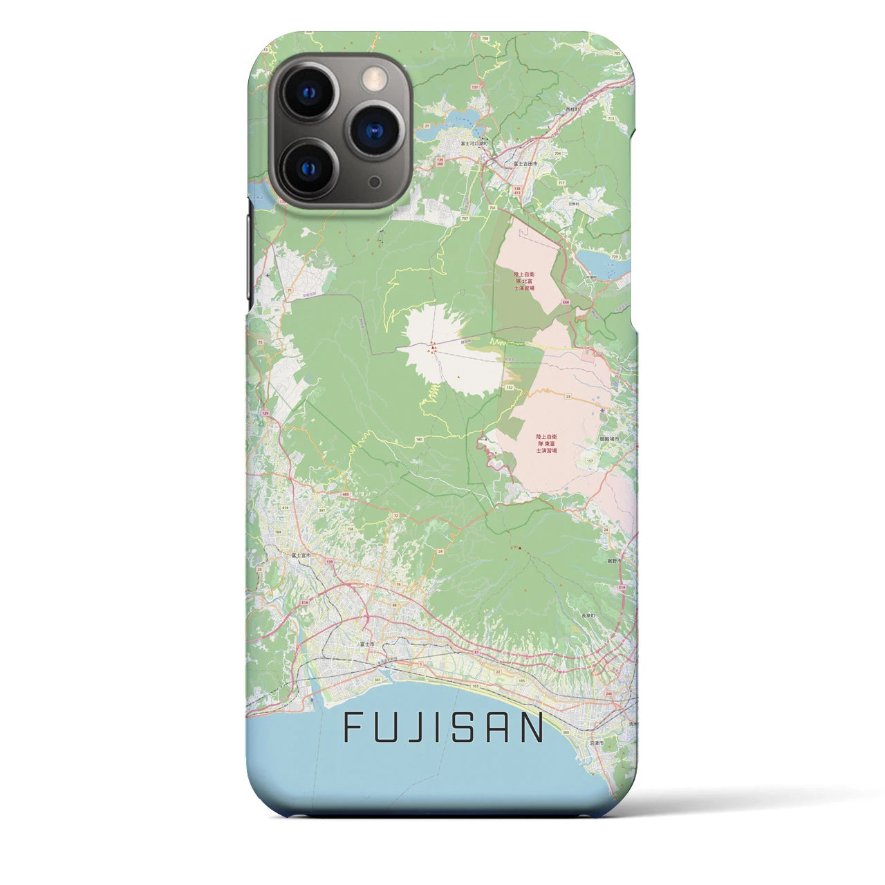 【富士山】地図柄iPhoneケース（バックカバータイプ・ナチュラル）iPhone 11 Pro Max 用