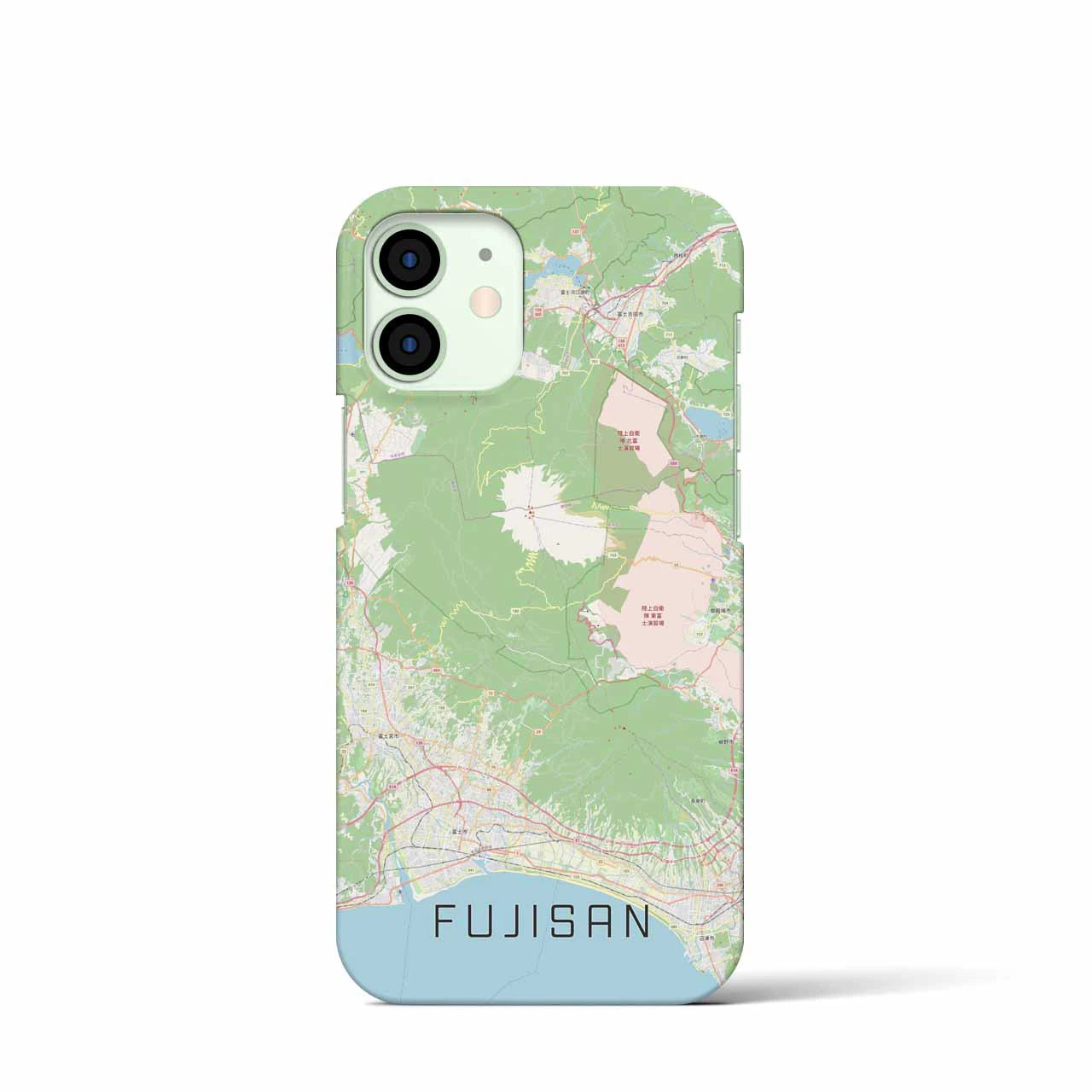 【富士山】地図柄iPhoneケース（バックカバータイプ・ナチュラル）iPhone 12 mini 用