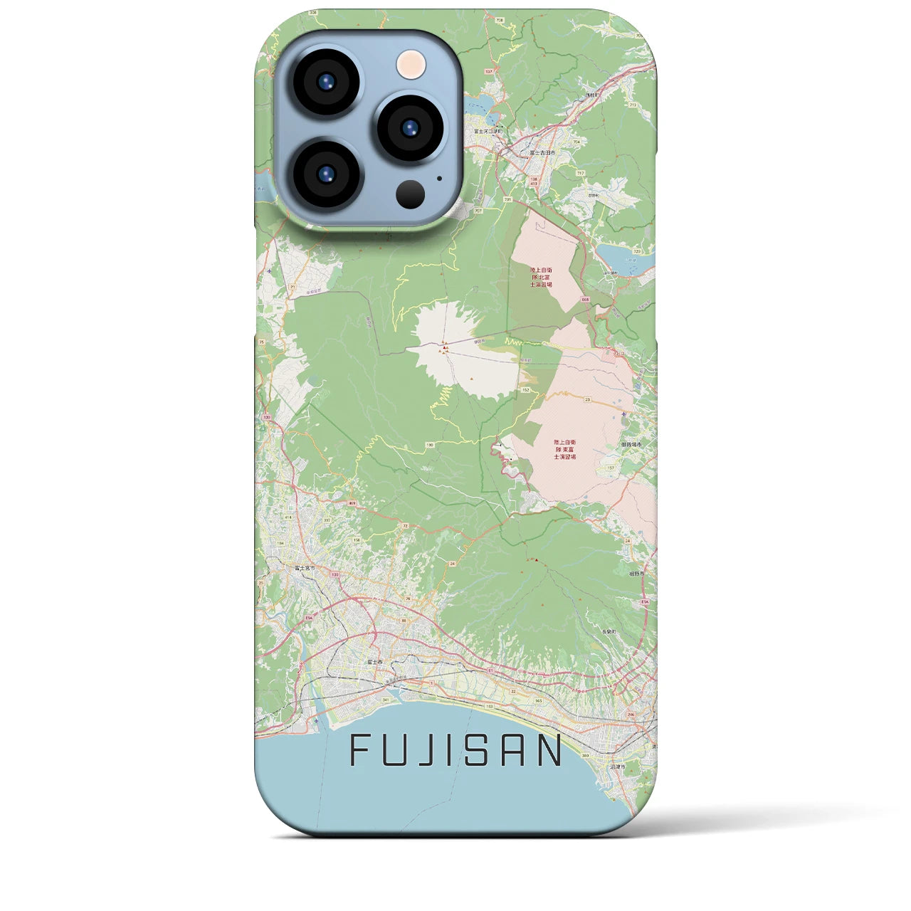 【富士山】地図柄iPhoneケース（バックカバータイプ・ナチュラル）iPhone 13 Pro Max 用