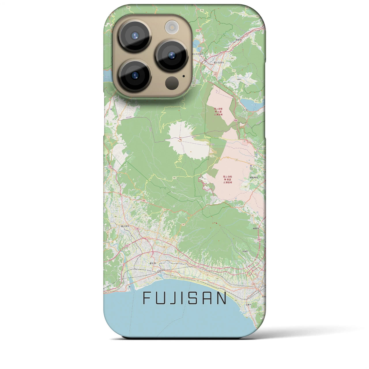【富士山】地図柄iPhoneケース（バックカバータイプ・ナチュラル）iPhone 14 Pro Max 用