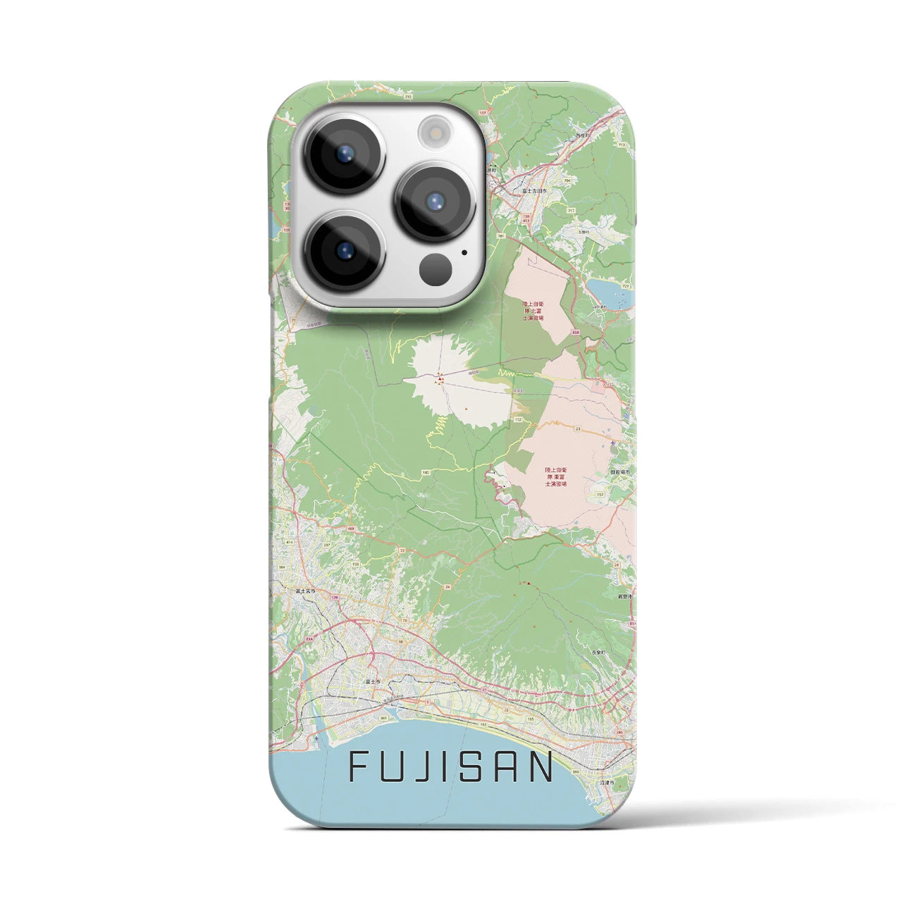 【富士山】地図柄iPhoneケース（バックカバータイプ・ナチュラル）iPhone 14 Pro 用