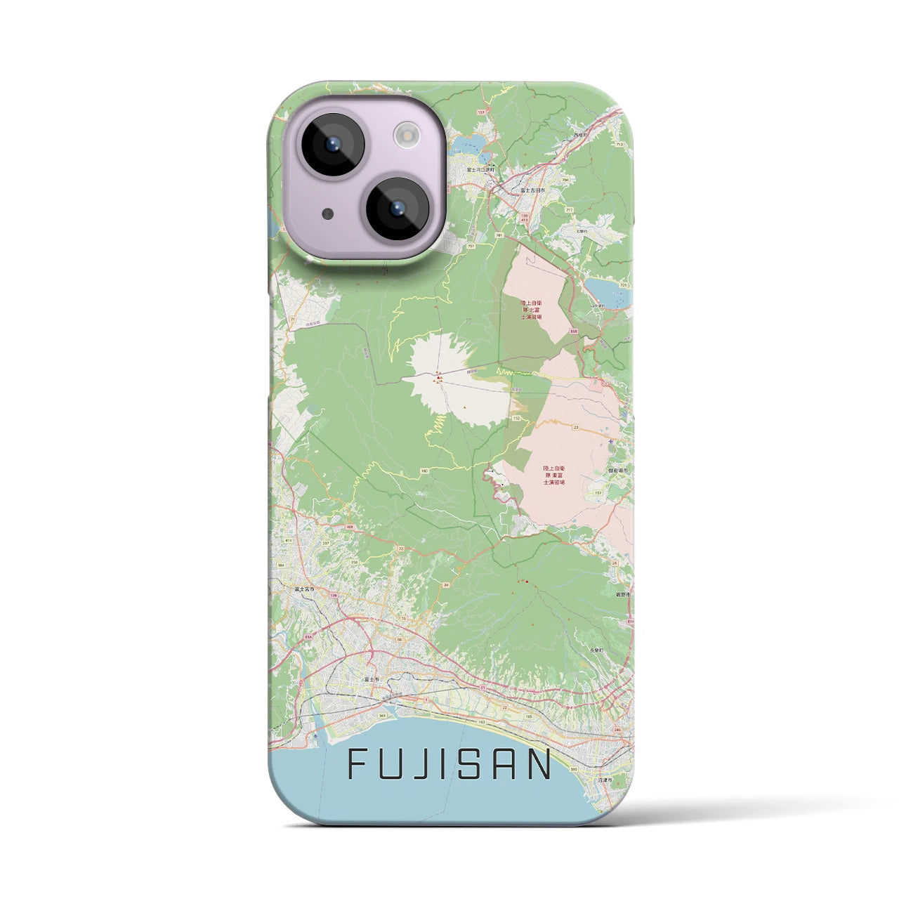 【富士山】地図柄iPhoneケース（バックカバータイプ・ナチュラル）iPhone 14 用