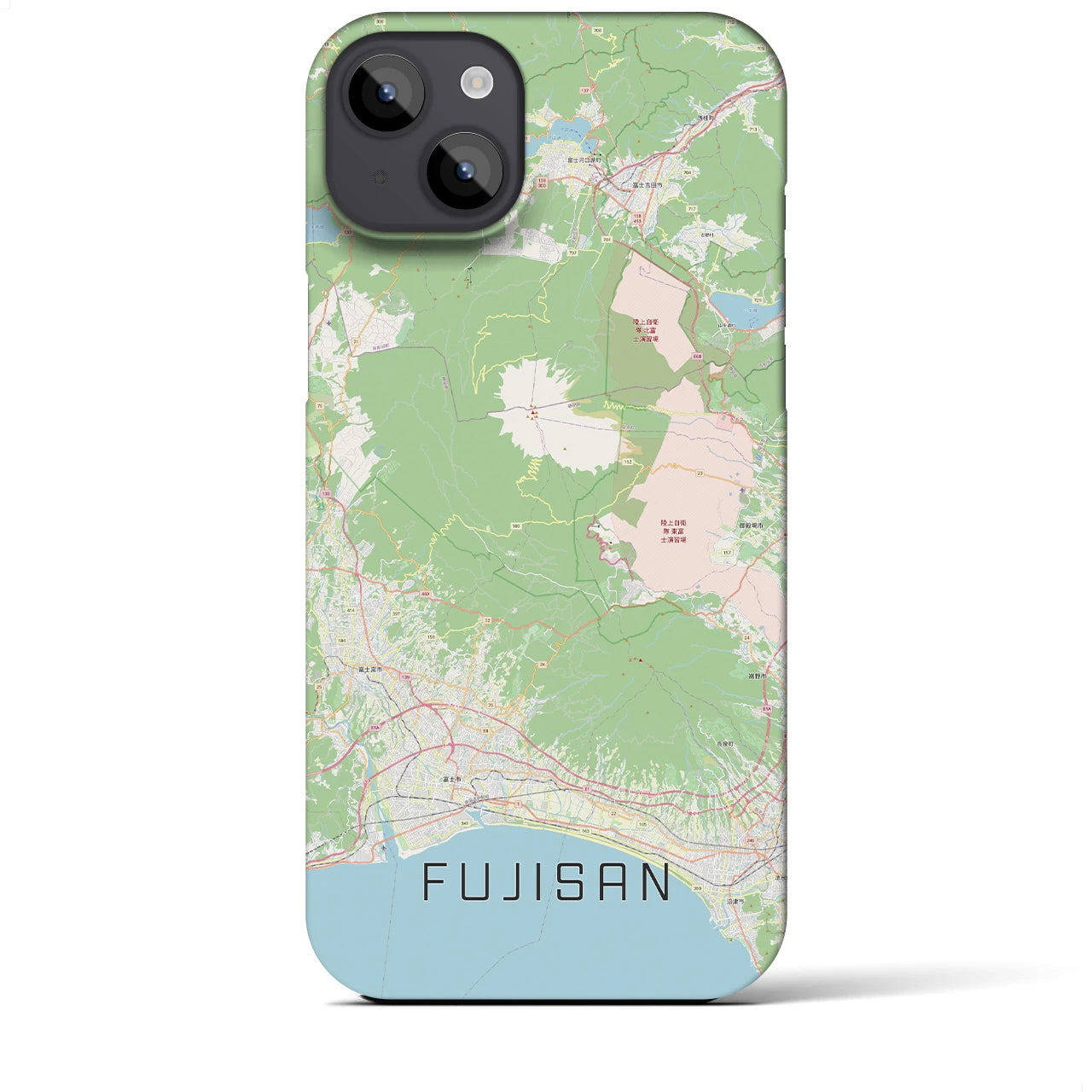 【富士山】地図柄iPhoneケース（バックカバータイプ・ナチュラル）iPhone 14 Plus 用