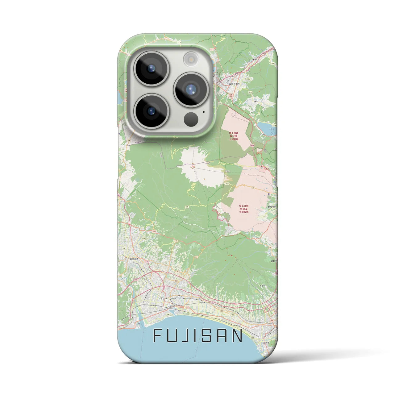 【富士山】地図柄iPhoneケース（バックカバータイプ・ナチュラル）iPhone 15 Pro 用