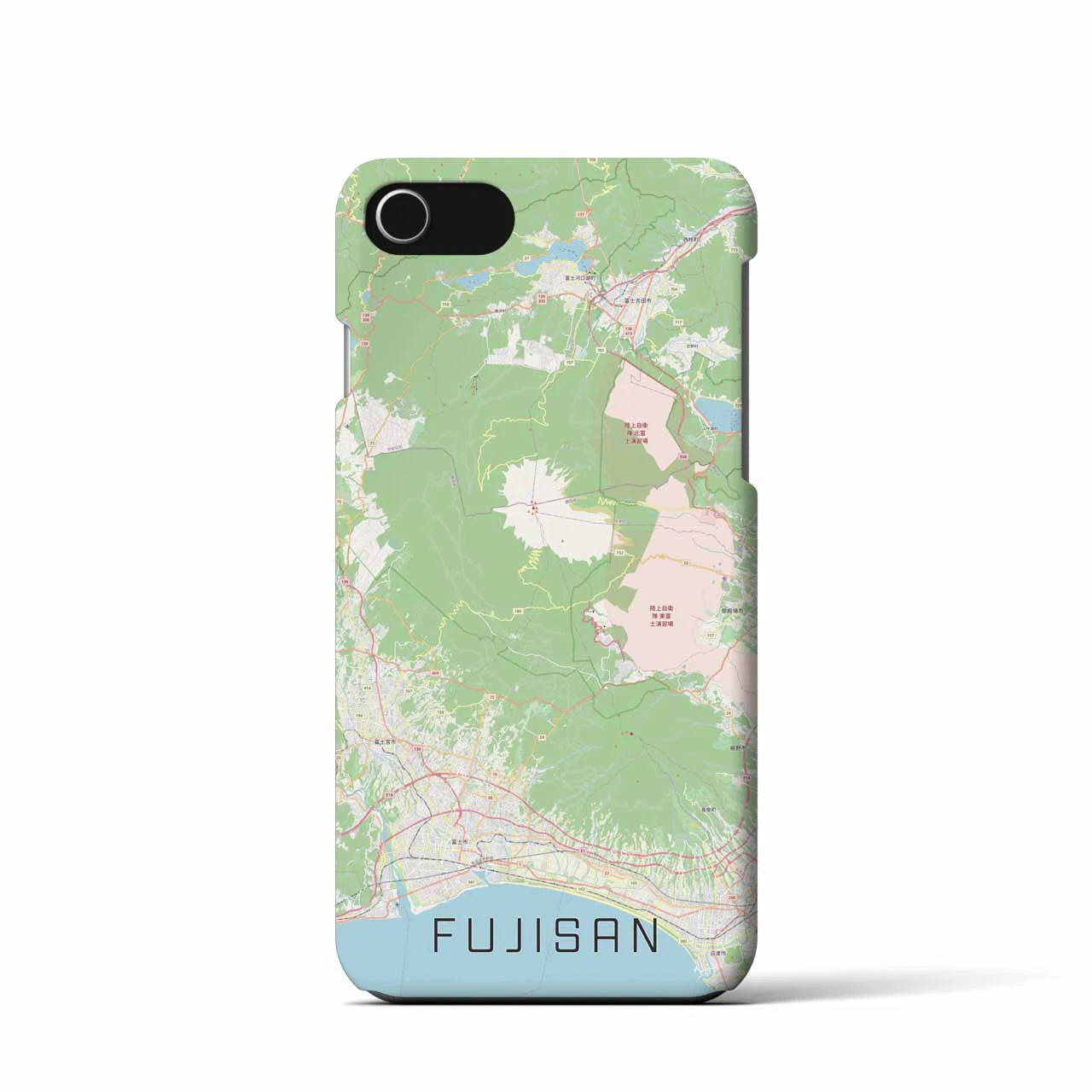 【富士山】地図柄iPhoneケース（バックカバータイプ・ナチュラル）iPhone SE（第3 / 第2世代） / 8 / 7 / 6s / 6 用