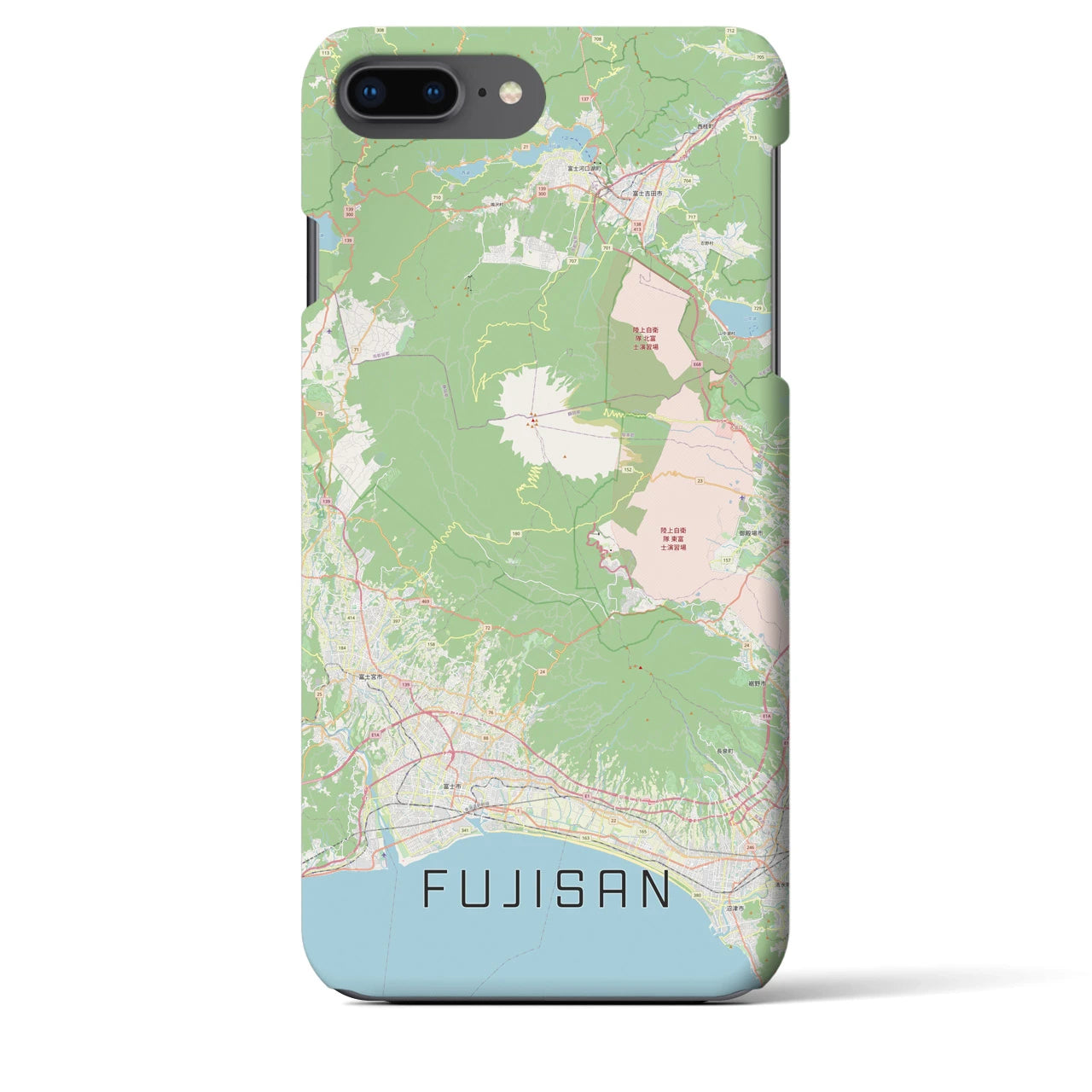 【富士山】地図柄iPhoneケース（バックカバータイプ・ナチュラル）iPhone 8Plus /7Plus / 6sPlus / 6Plus 用