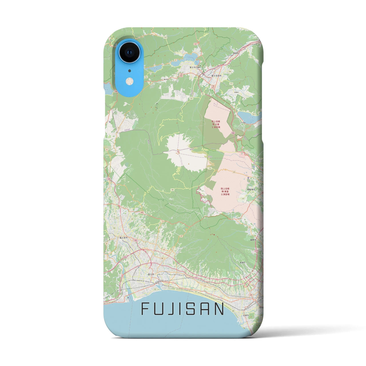 【富士山】地図柄iPhoneケース（バックカバータイプ・ナチュラル）iPhone XR 用