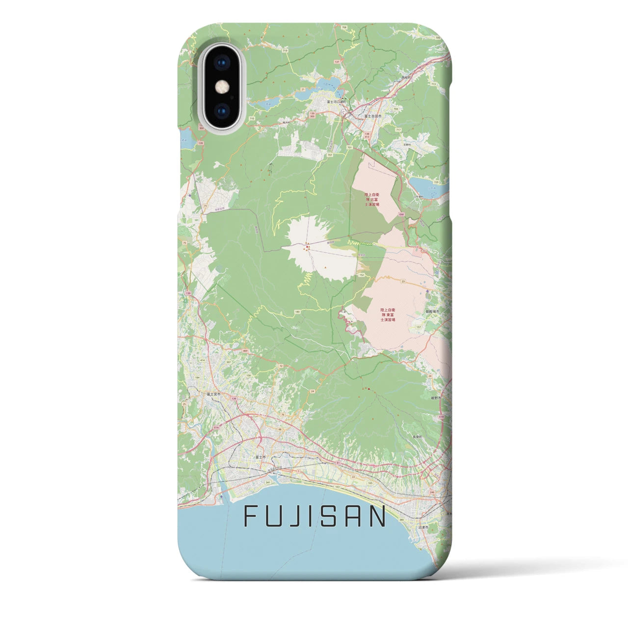 【富士山】地図柄iPhoneケース（バックカバータイプ・ナチュラル）iPhone XS Max 用