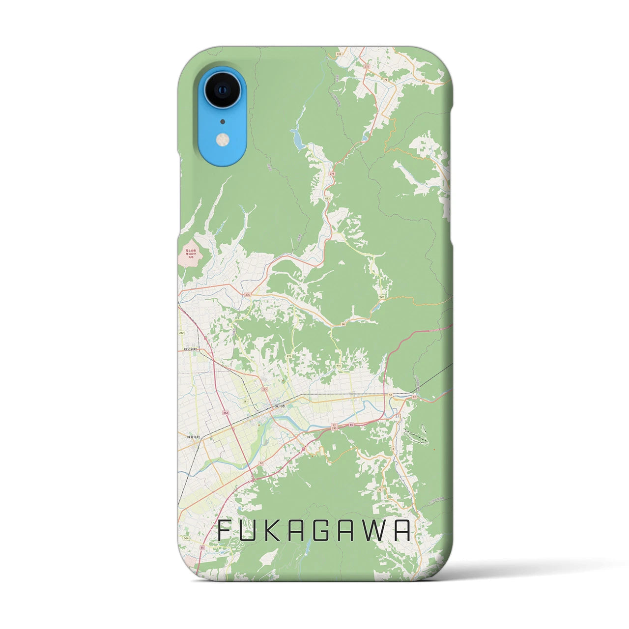 【深川（北海道）】地図柄iPhoneケース（バックカバータイプ・ナチュラル）iPhone XR 用
