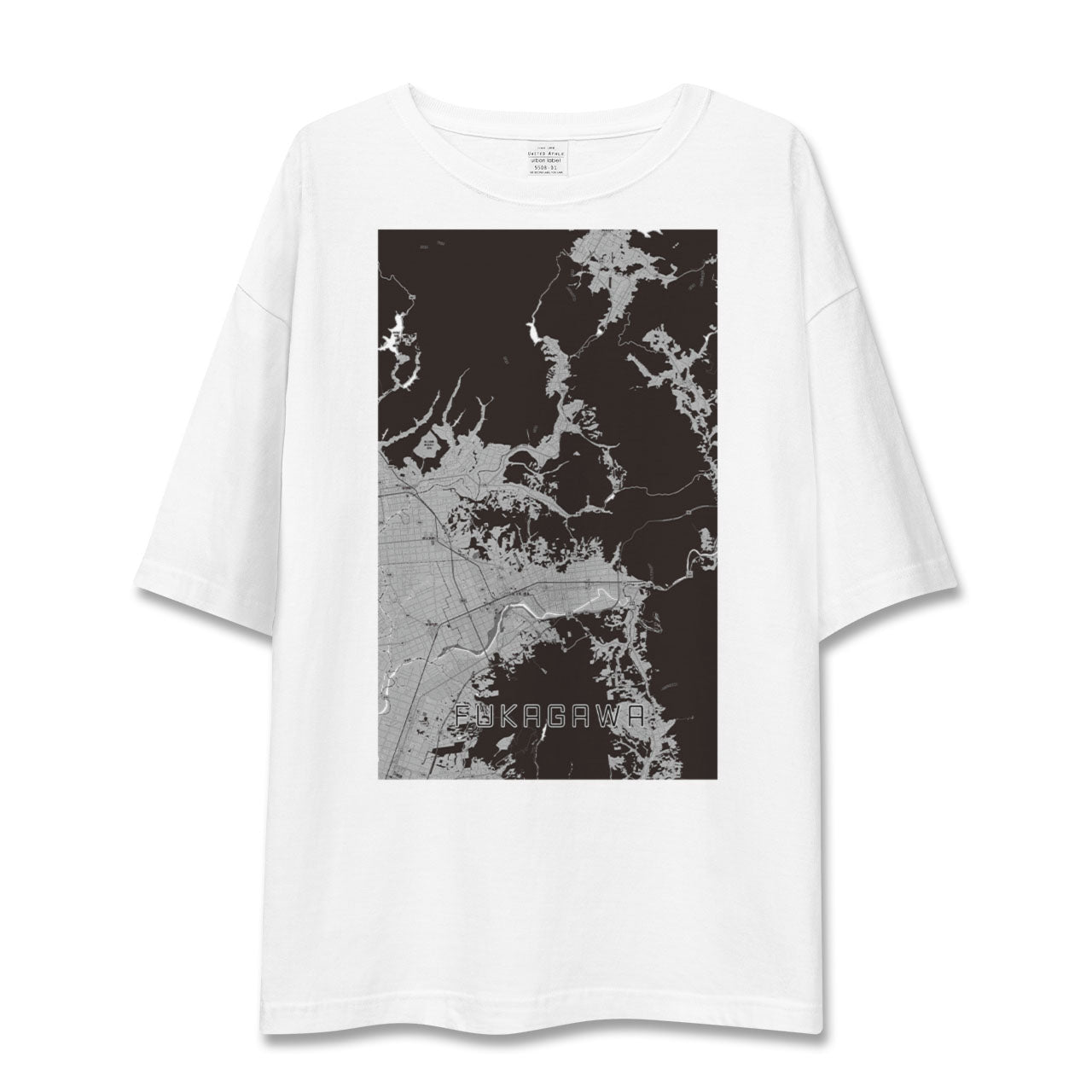 【深川（北海道）（北海道）】地図柄ビッグシルエットTシャツ