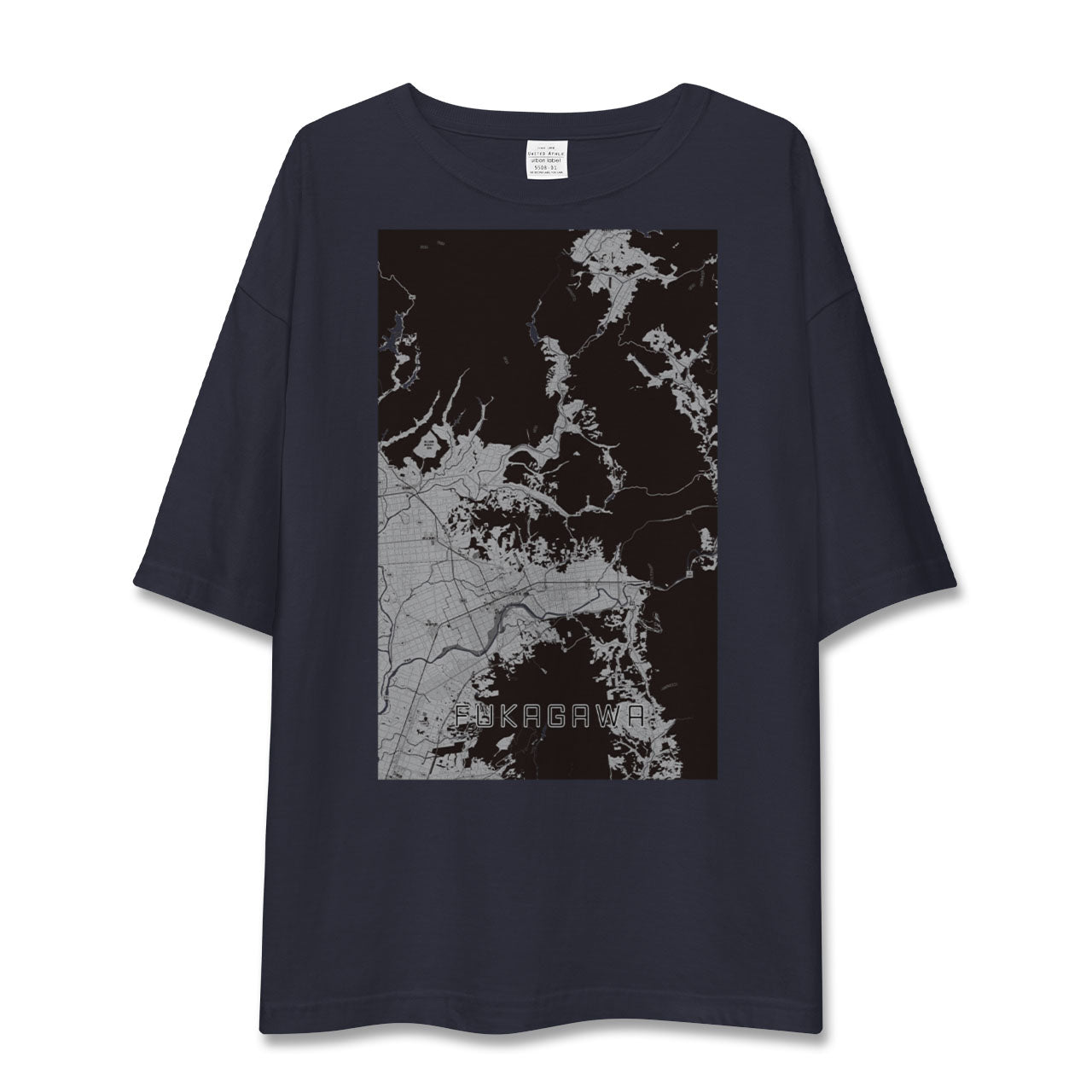 【深川（北海道）（北海道）】地図柄ビッグシルエットTシャツ