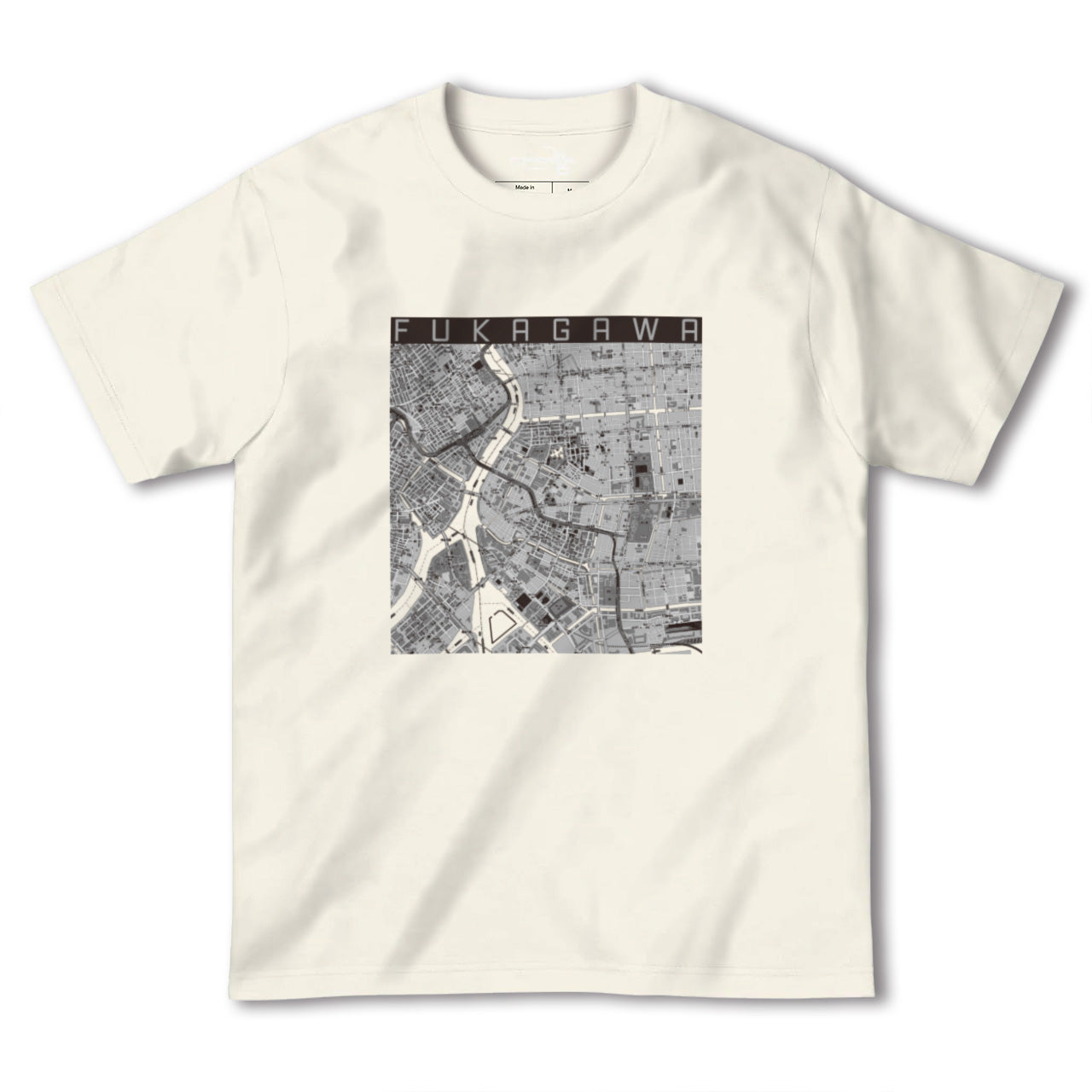 【深川2（東京都）】地図柄ヘビーウェイトTシャツ